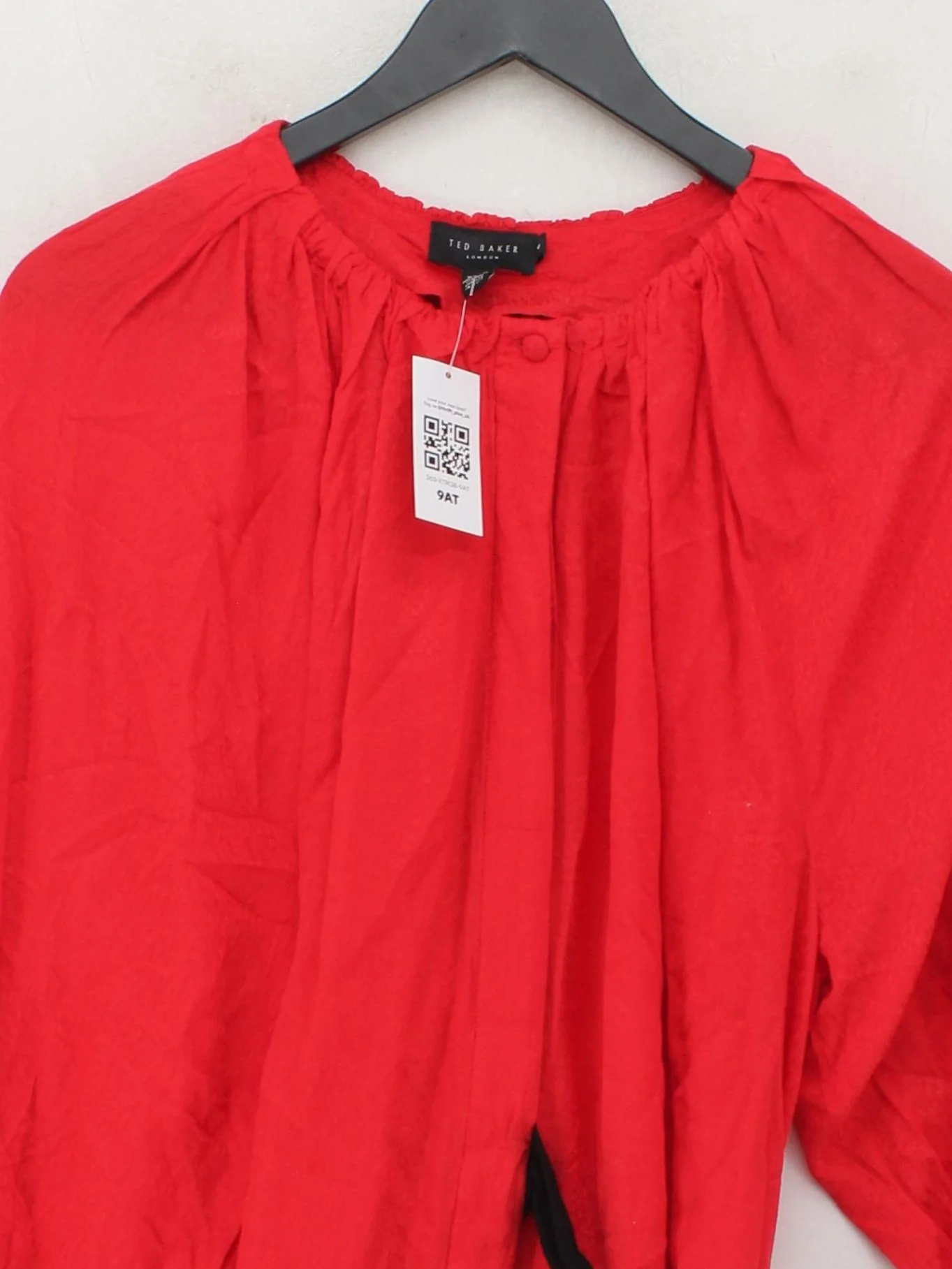 Ted Baker Women's Top UK 14 Red 100% Viscose Long Sleeve Round Neck Basic - Image 3