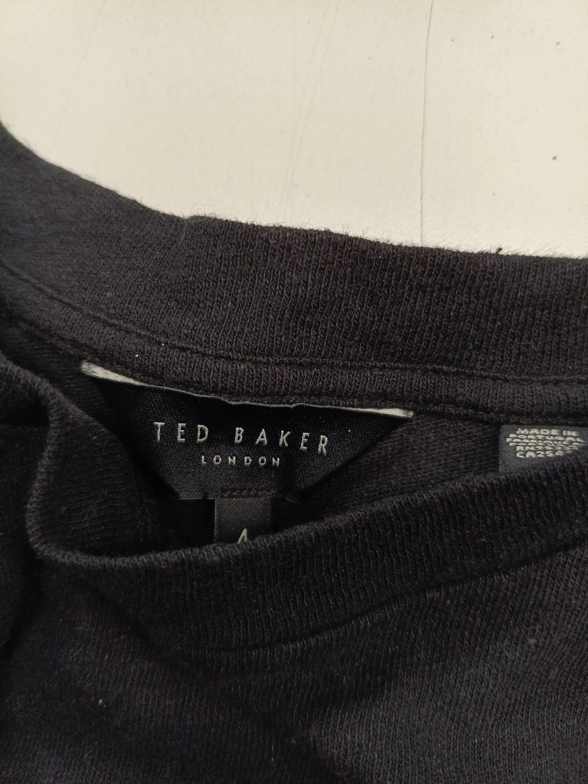Ted Baker Women's Top UK 16 Black Cotton with Linen Sleeveless Crew Neck Basic - Image 5