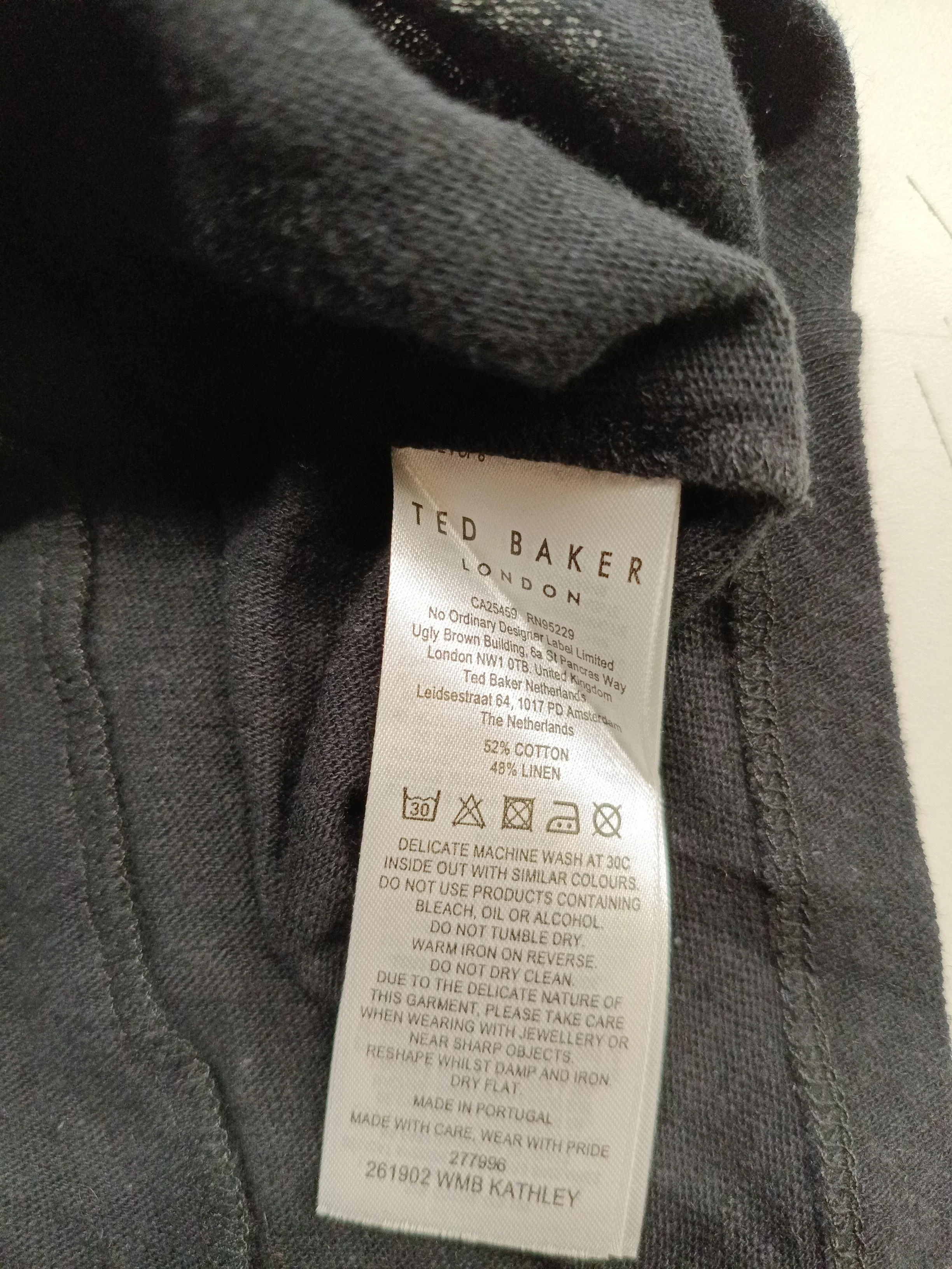 Ted Baker Women's Top UK 16 Black Cotton with Linen Sleeveless Crew Neck Basic - Image 6