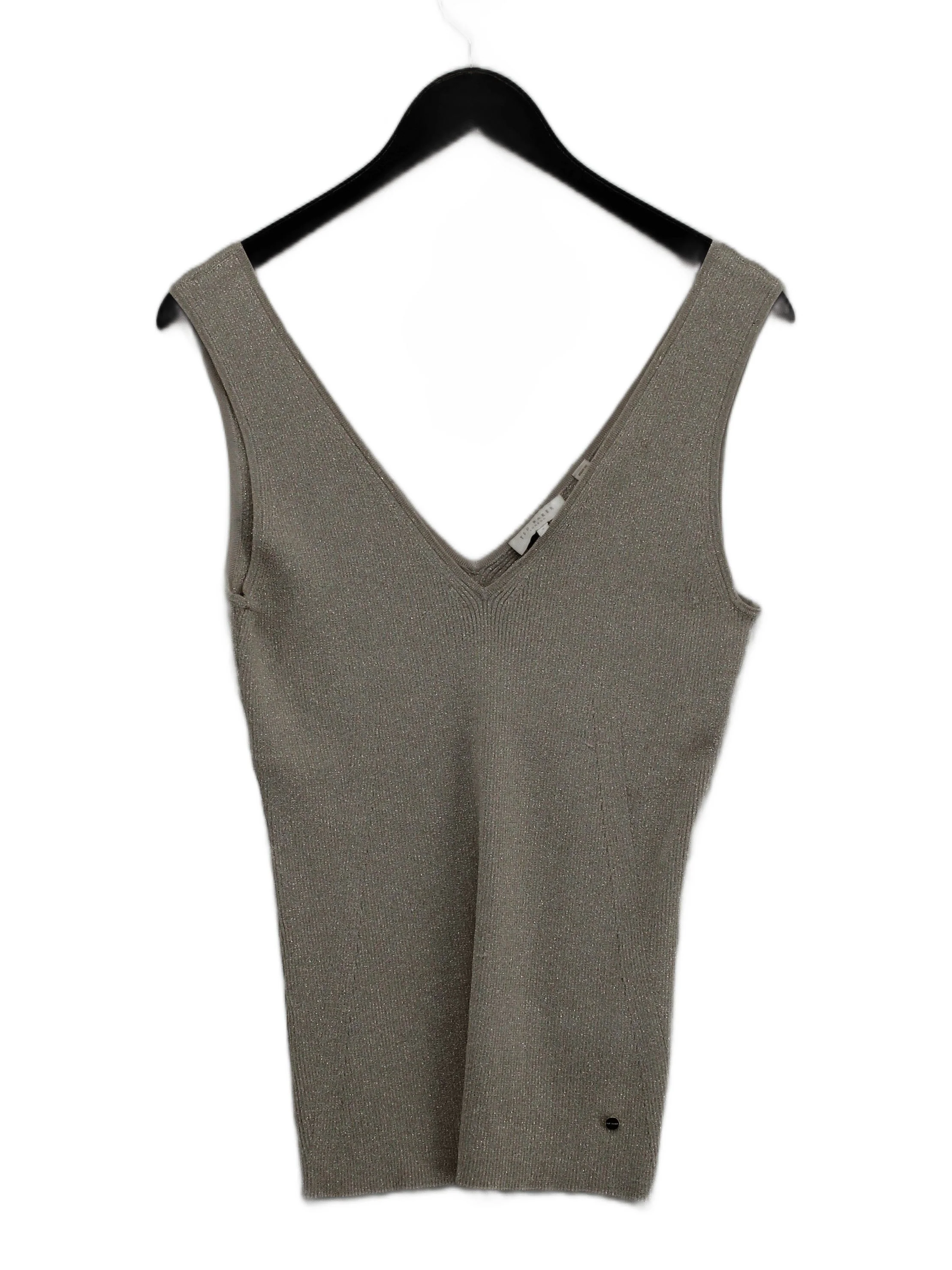 Ted Baker Women's Top UK 4 Gold Viscose with Polyester, Elastane Basic