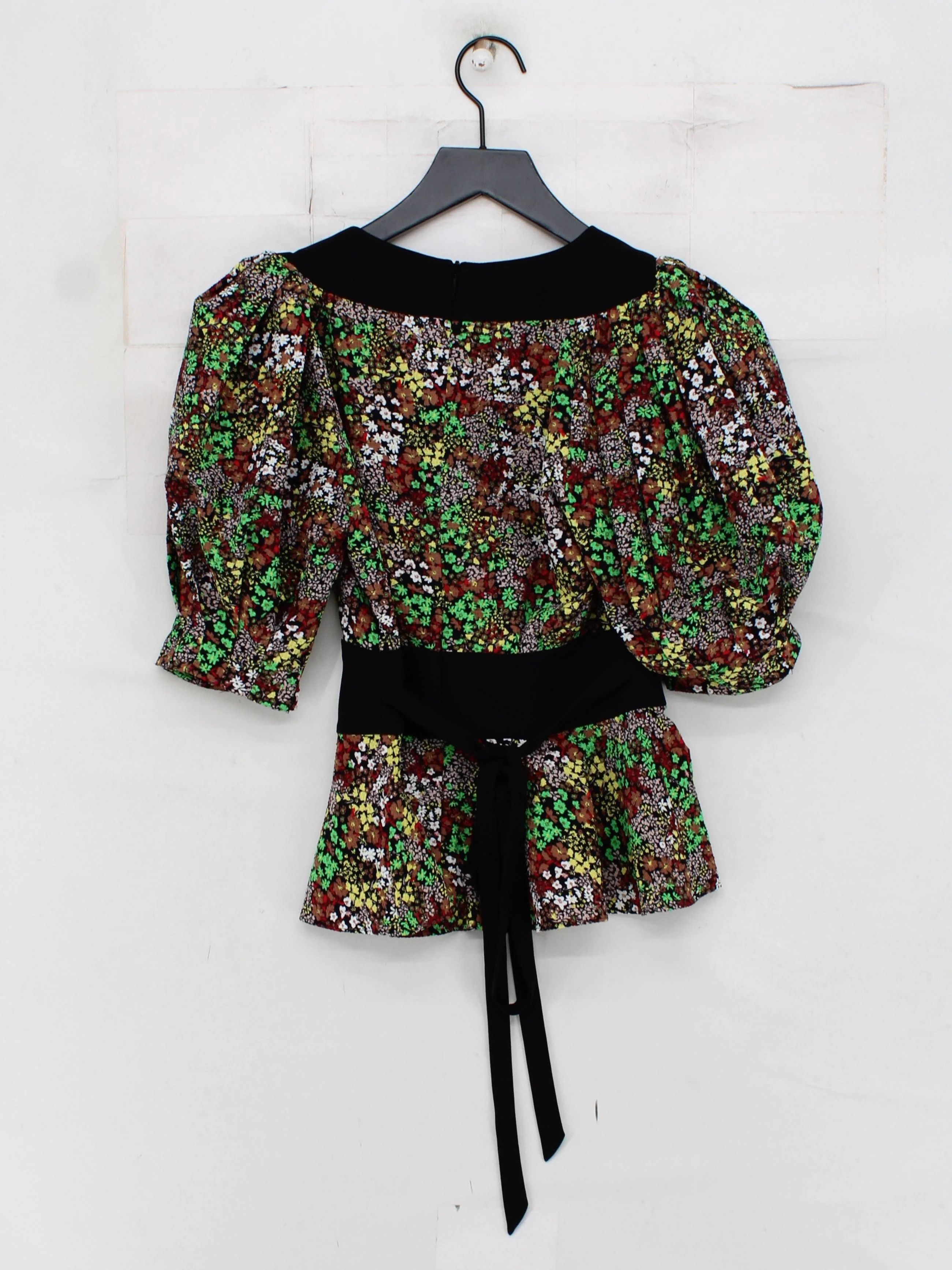 Ted Baker Women's Top UK 6 Multi Floral 100% Polyester 3/4 Sleeve V-Neck Basic - Image 2