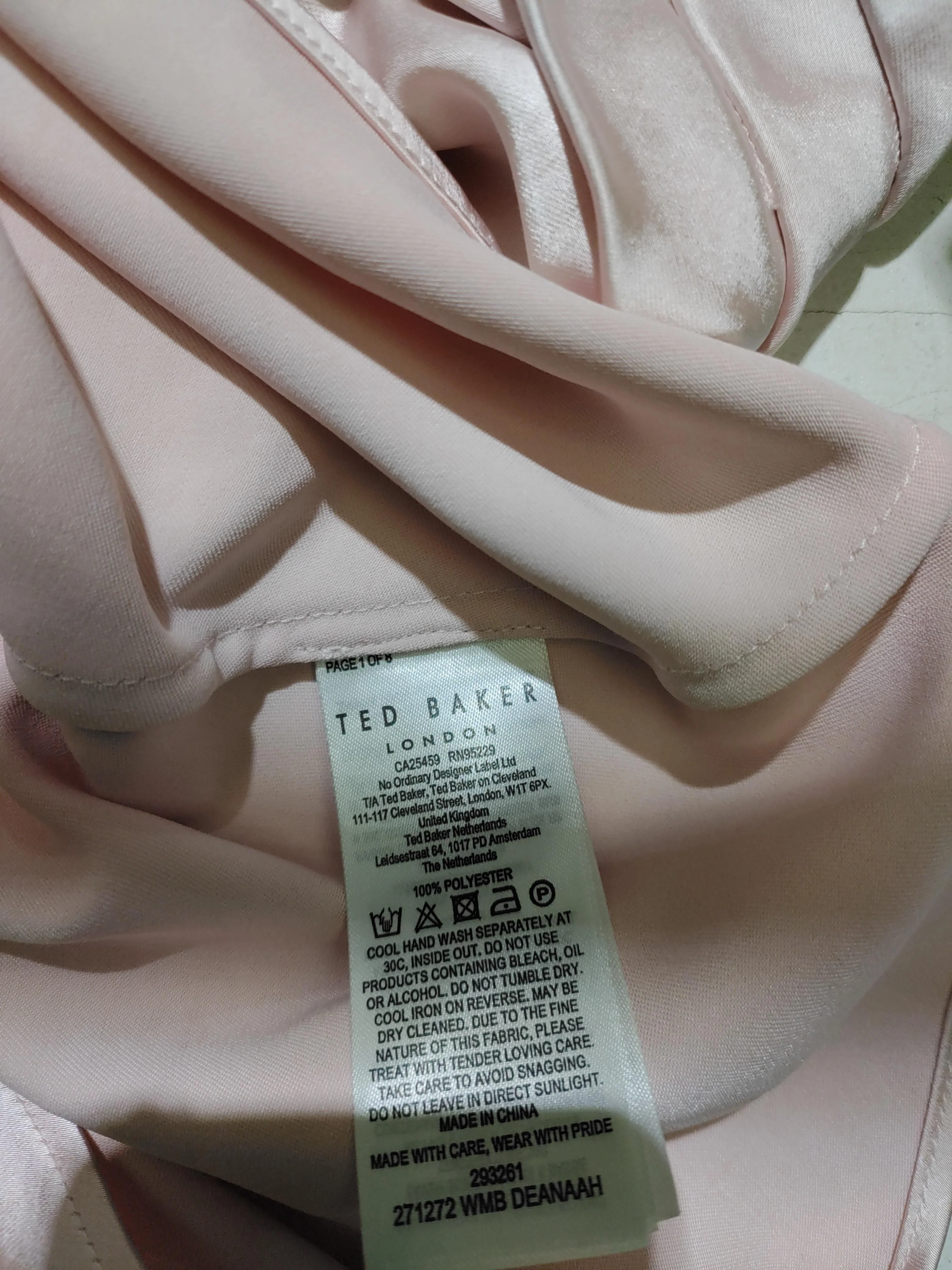Ted Baker Women's Top XL Pink 100% Polyester Sleeveless V-Neck Basic - Image 7