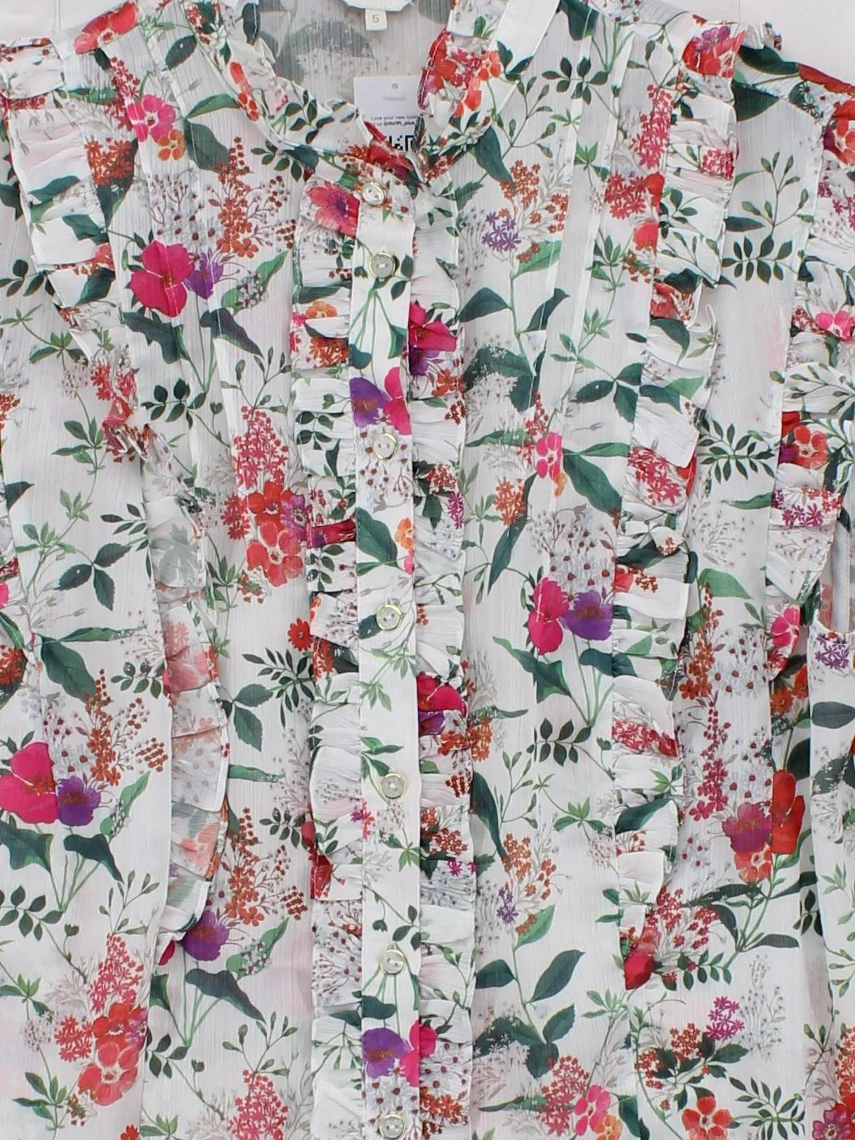 Ted Baker Women's Top XL White Floral 100% Polyester Sleeveless Collared Basic - Image 3