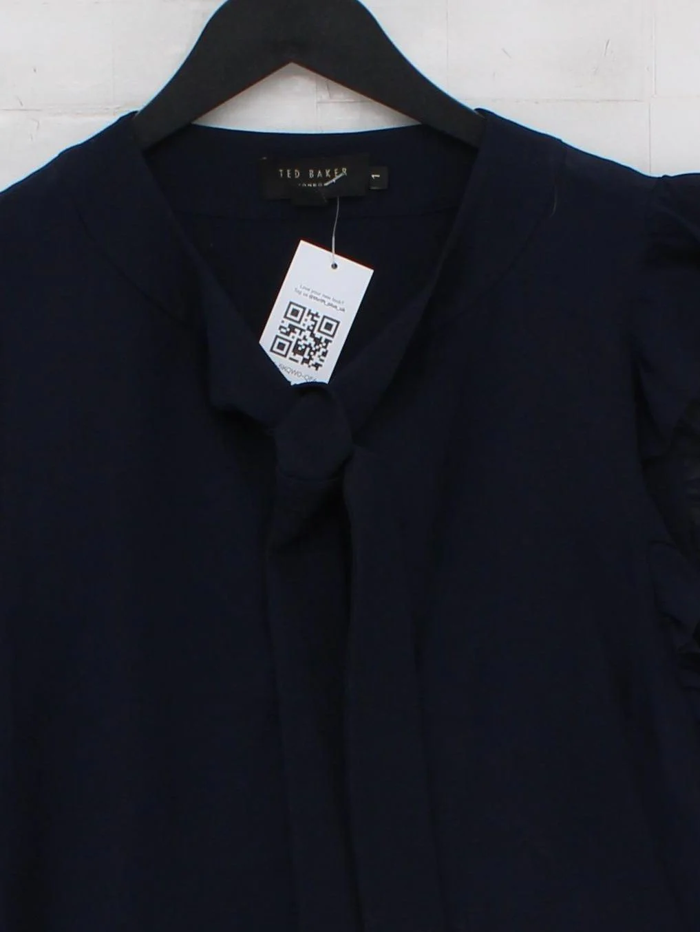 Ted Baker Women's Top XS Blue Silk with Polyester Sleeveless Collared Basic - Image 3