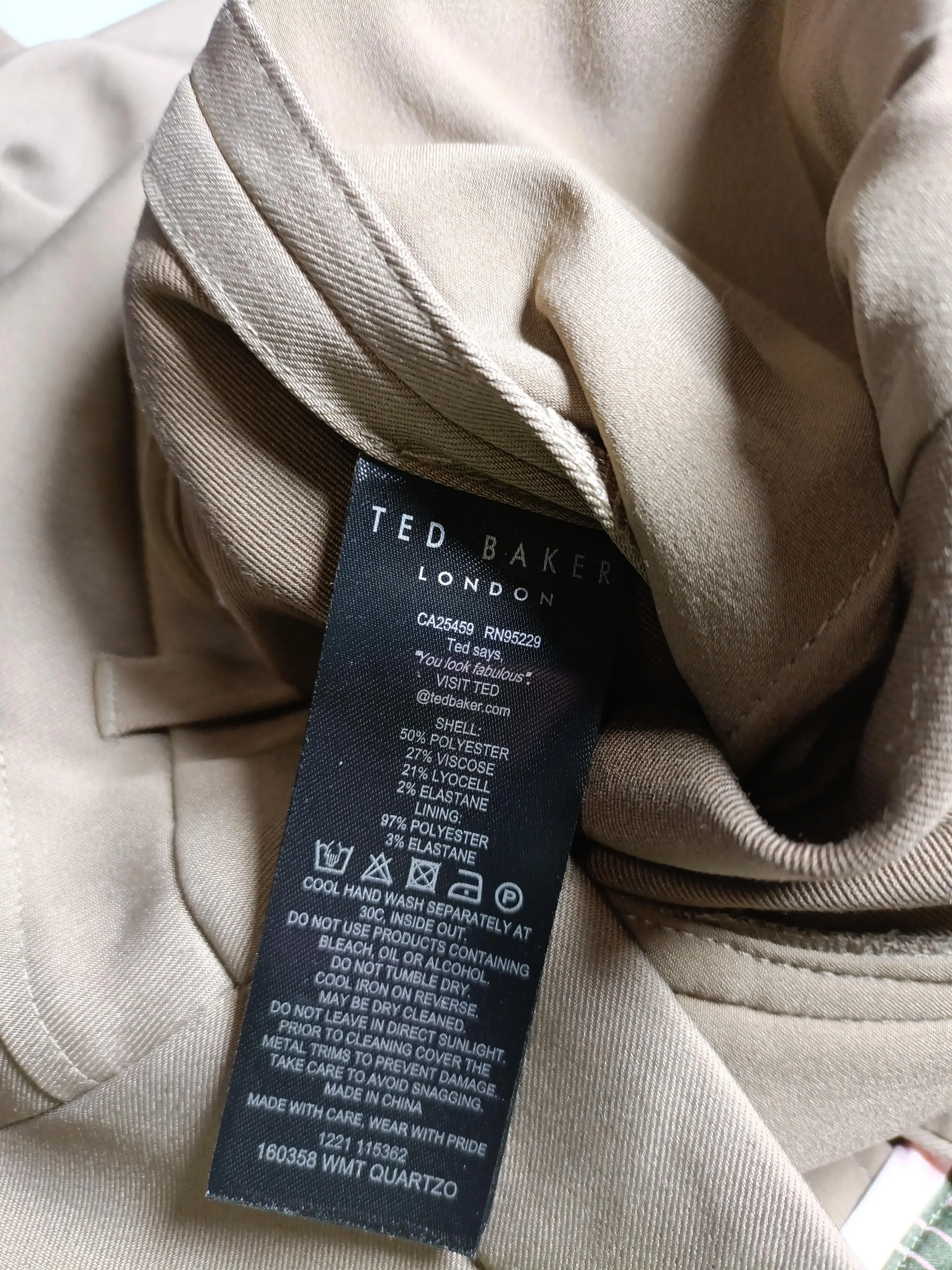 Ted Baker Women's Trousers M Tan Polyester - Image 7