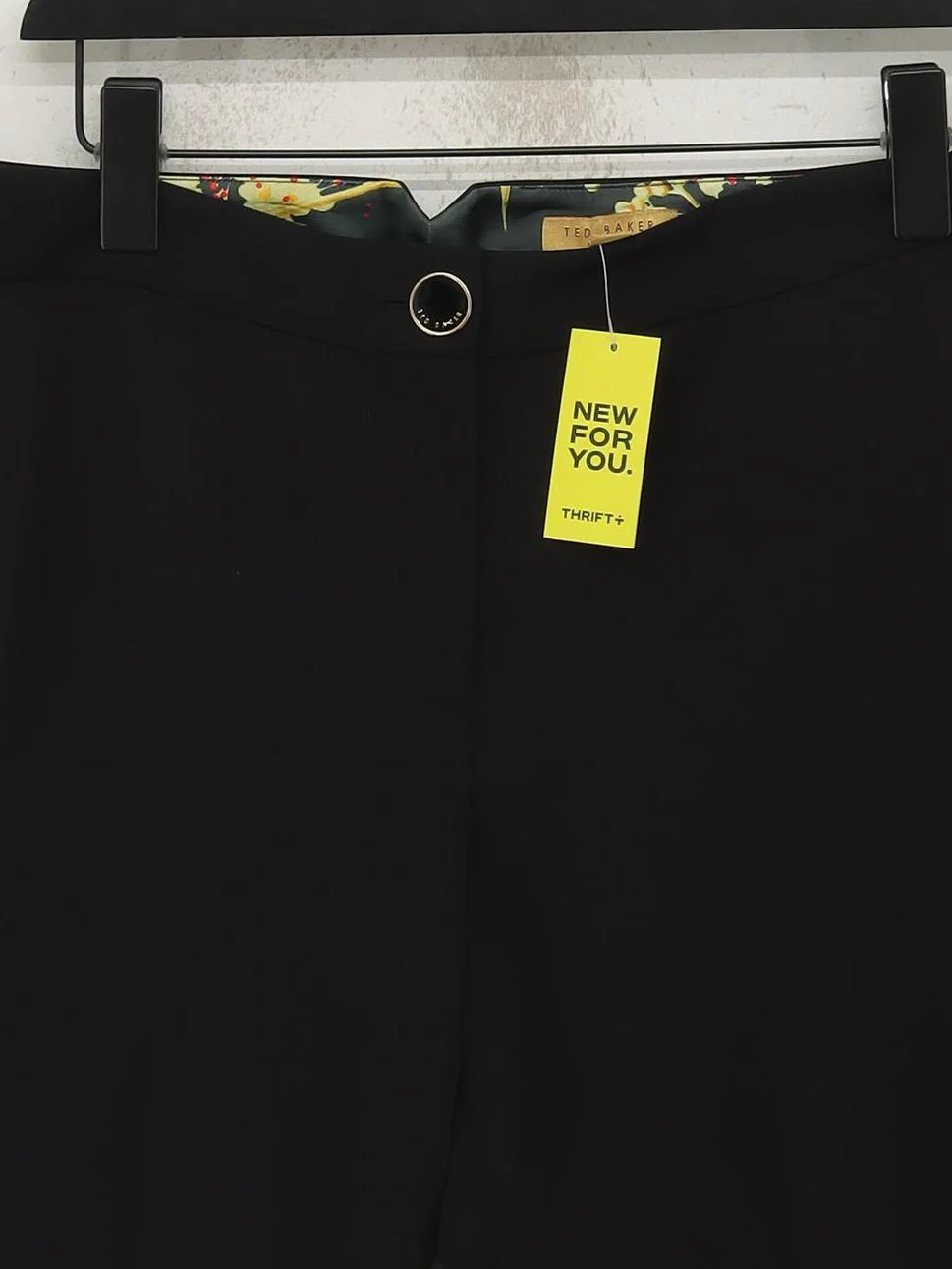 Ted Baker Women's Trousers UK 12 Black Polyester with Elastane Tapered Chino - Image 3