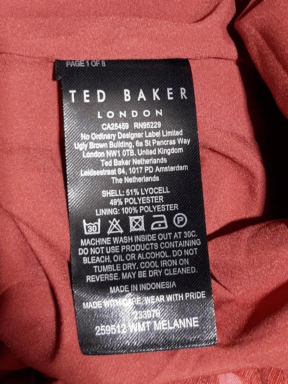 Ted Baker Women's Trousers UK 14 Red Lyocell Modal with Polyester Capri - Image 6