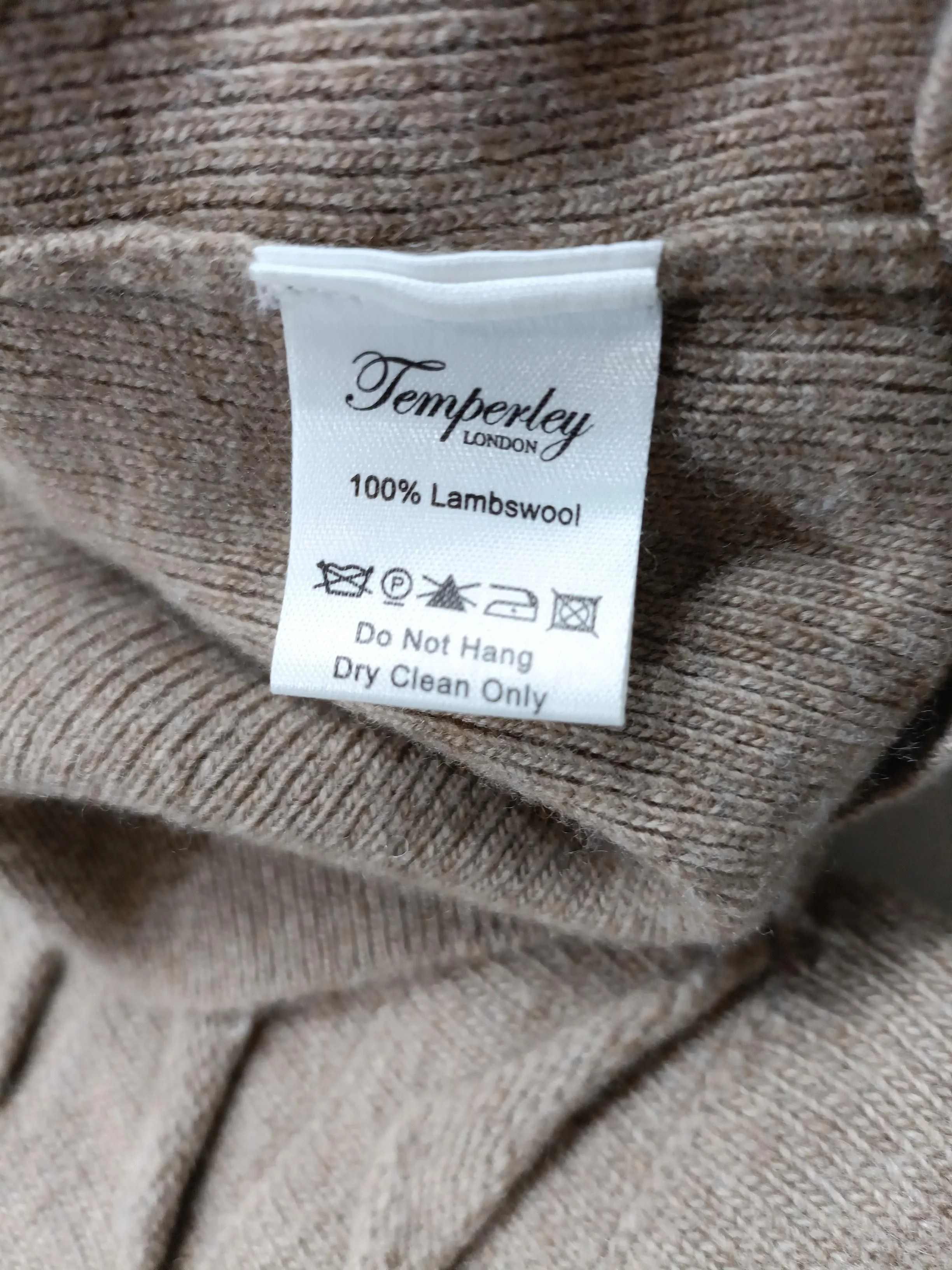 Temperley London Women's Jumper L Tan 100% Wool Roll Neck Pullover - Image 8