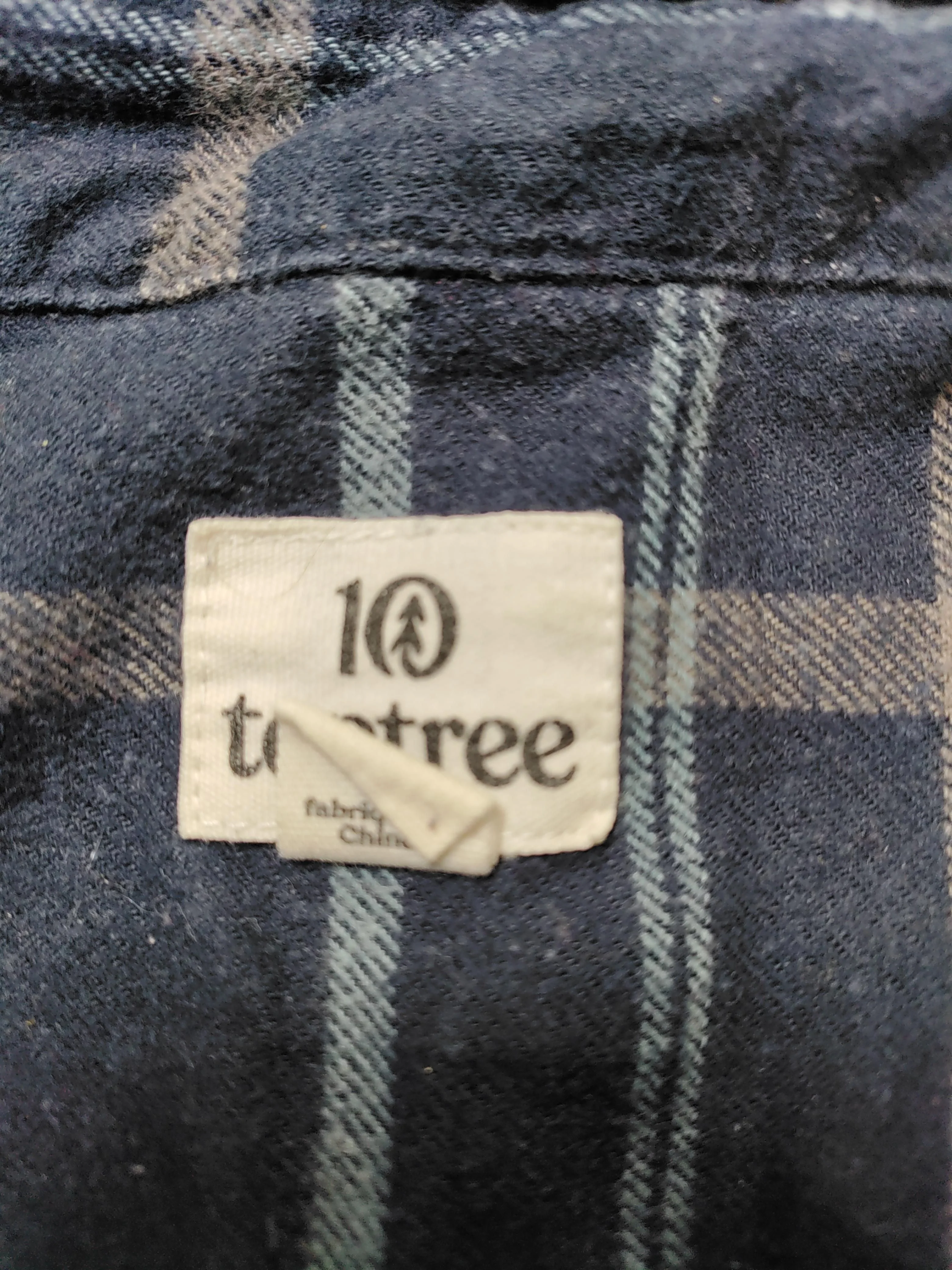 Tentree Men's Shirt M Blue Checkered 100% Cotton Basic - Image 5
