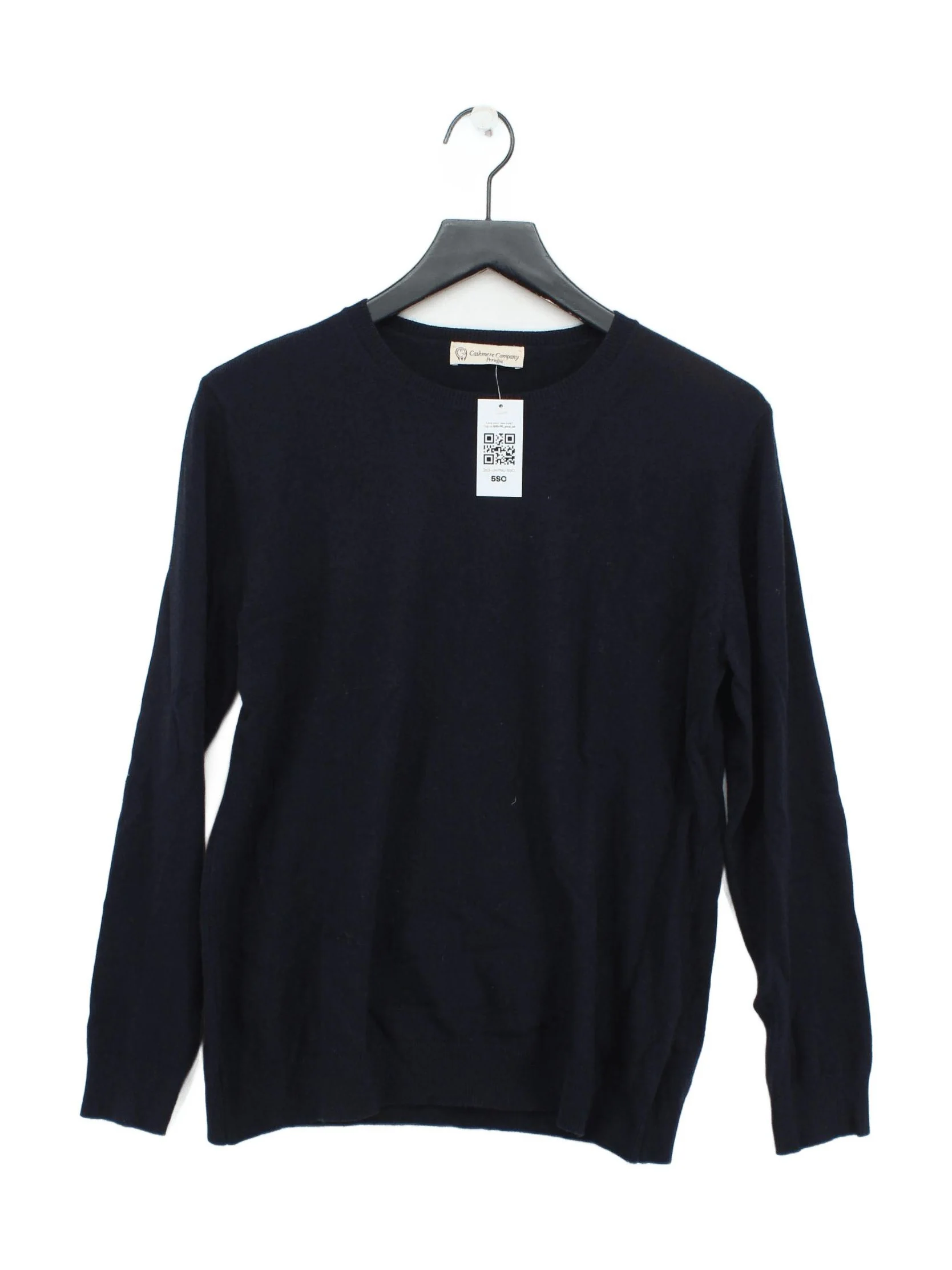 The Cashmere Company Men's Jumper M Blue Wool with Cashmere Crew Neck Pullover