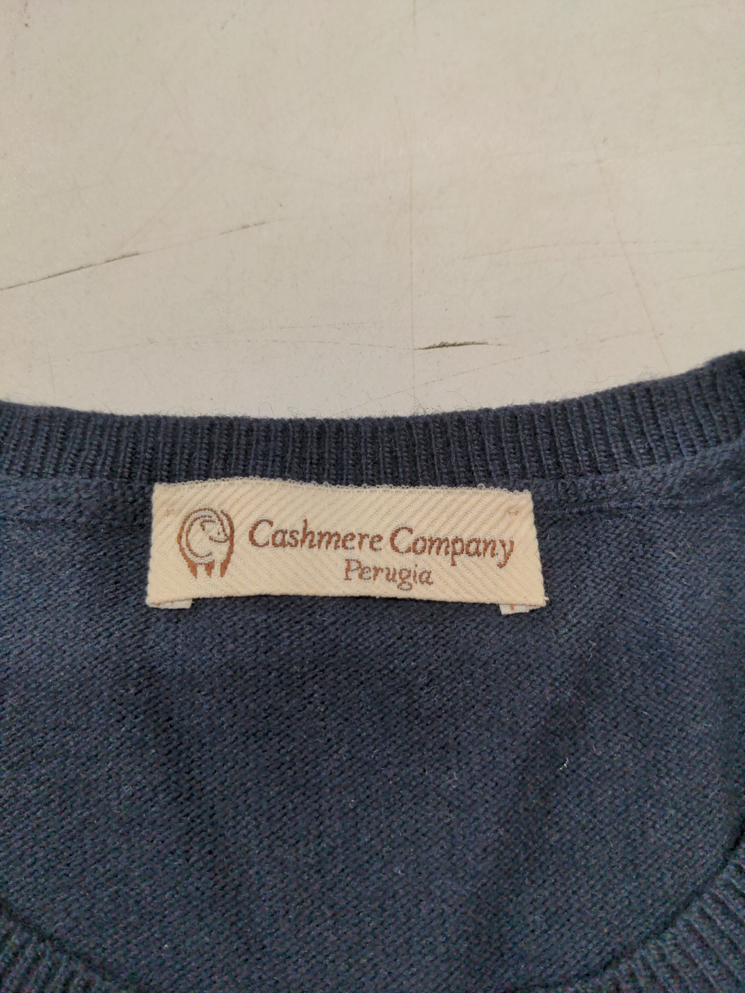 The Cashmere Company Men's Jumper M Blue Wool with Cashmere Crew Neck Pullover - Image 5