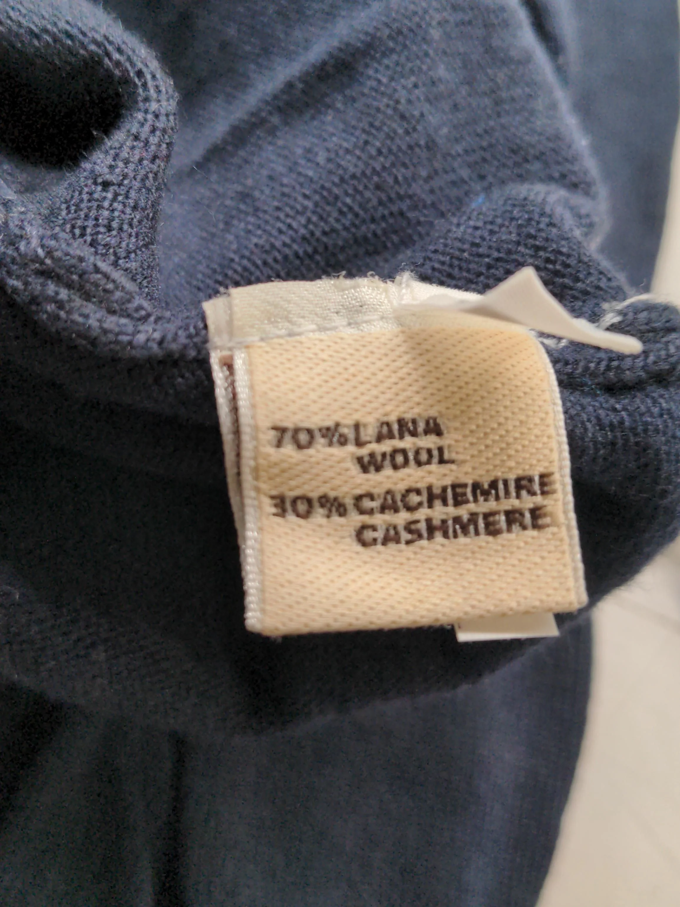 The Cashmere Company Men's Jumper M Blue Wool with Cashmere Crew Neck Pullover - Image 6