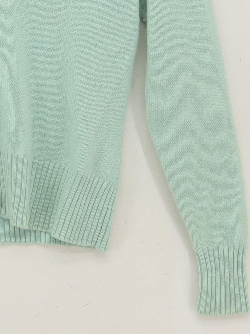 The Cashmere Company Women's Cardigan M Green 100% Cashmere V-Neck Cardigan - Image 4