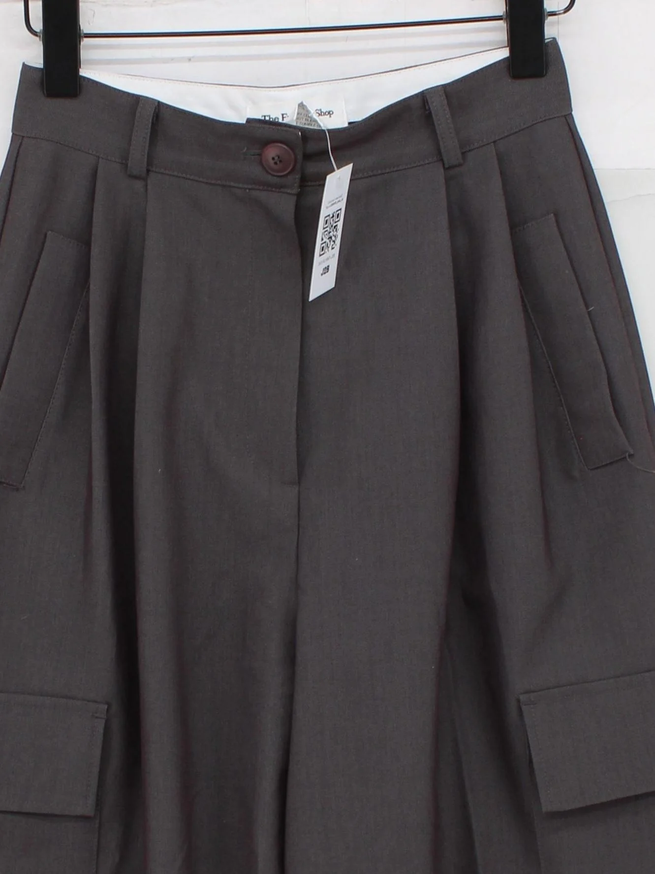 THE FRANKIE SHOP Women's Trousers S Grey Polyester with Rayon, Spandex Cargo - Image 3