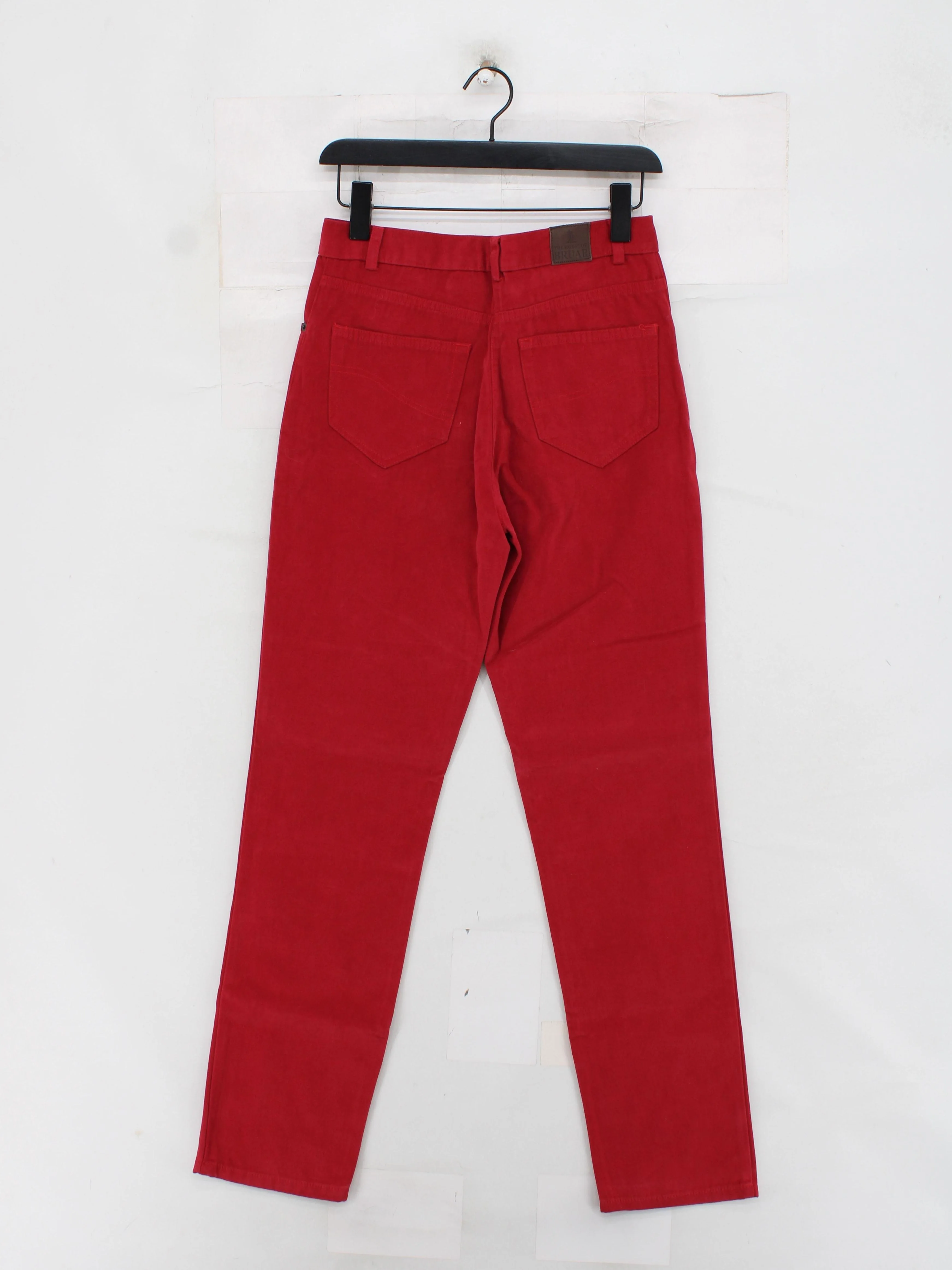 The House Of Bruar Women's Trousers UK 10 Red 100% Cotton Straight Chino - Image 2