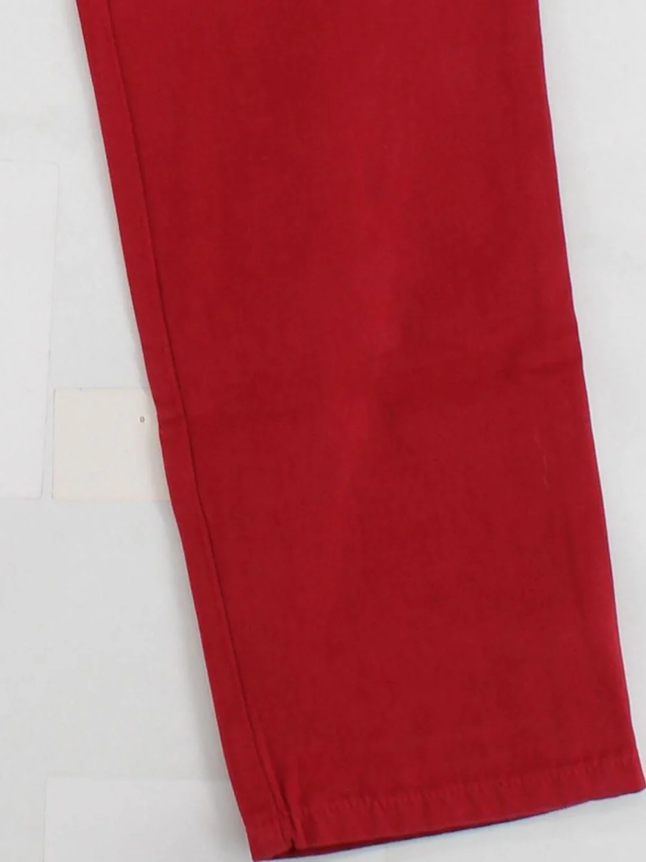 The House Of Bruar Women's Trousers UK 10 Red 100% Cotton Straight Chino - Image 4