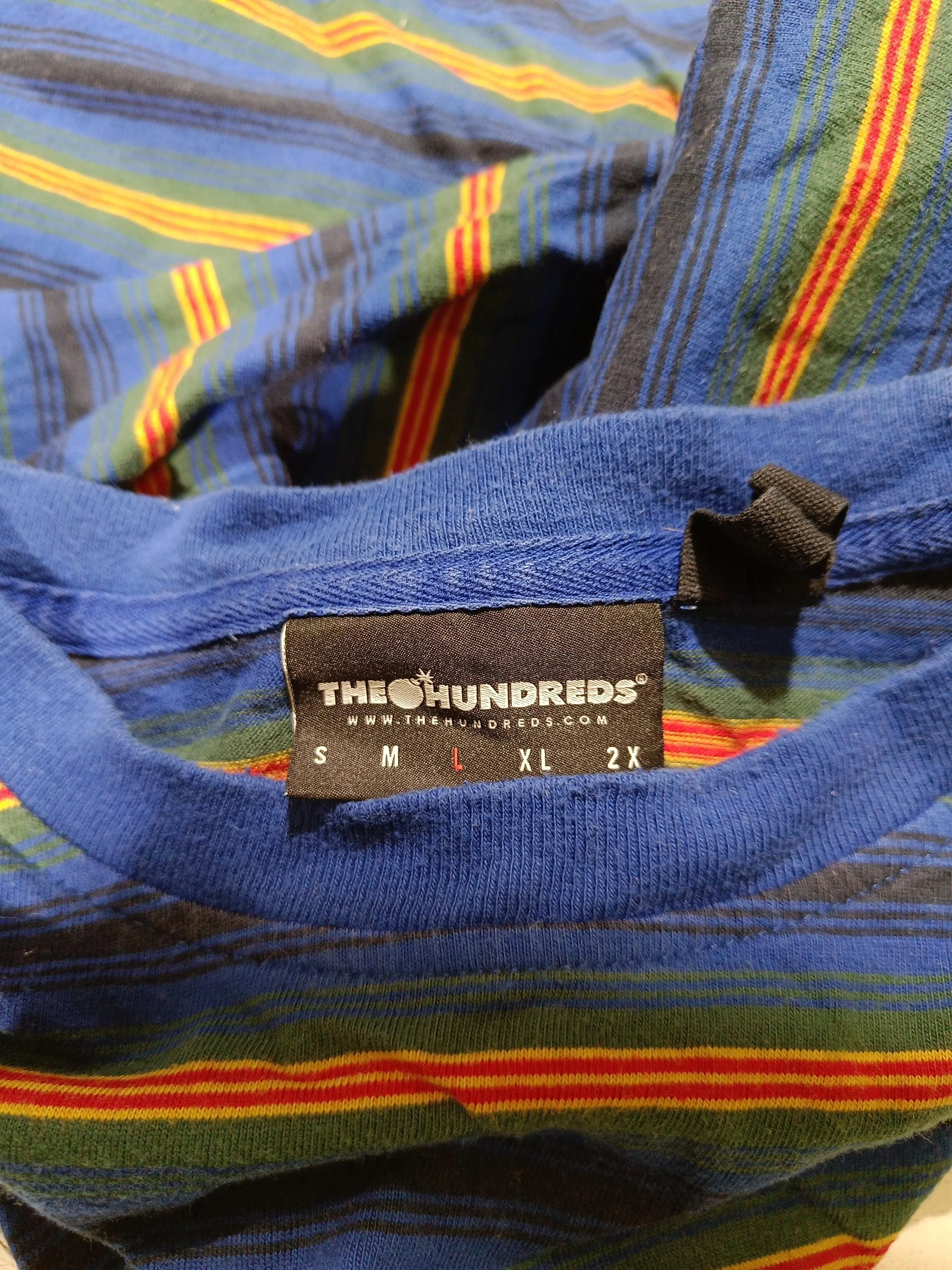 The Hundreds Men's T-Shirt L Multi Striped 100% Cotton Basic - Image 5