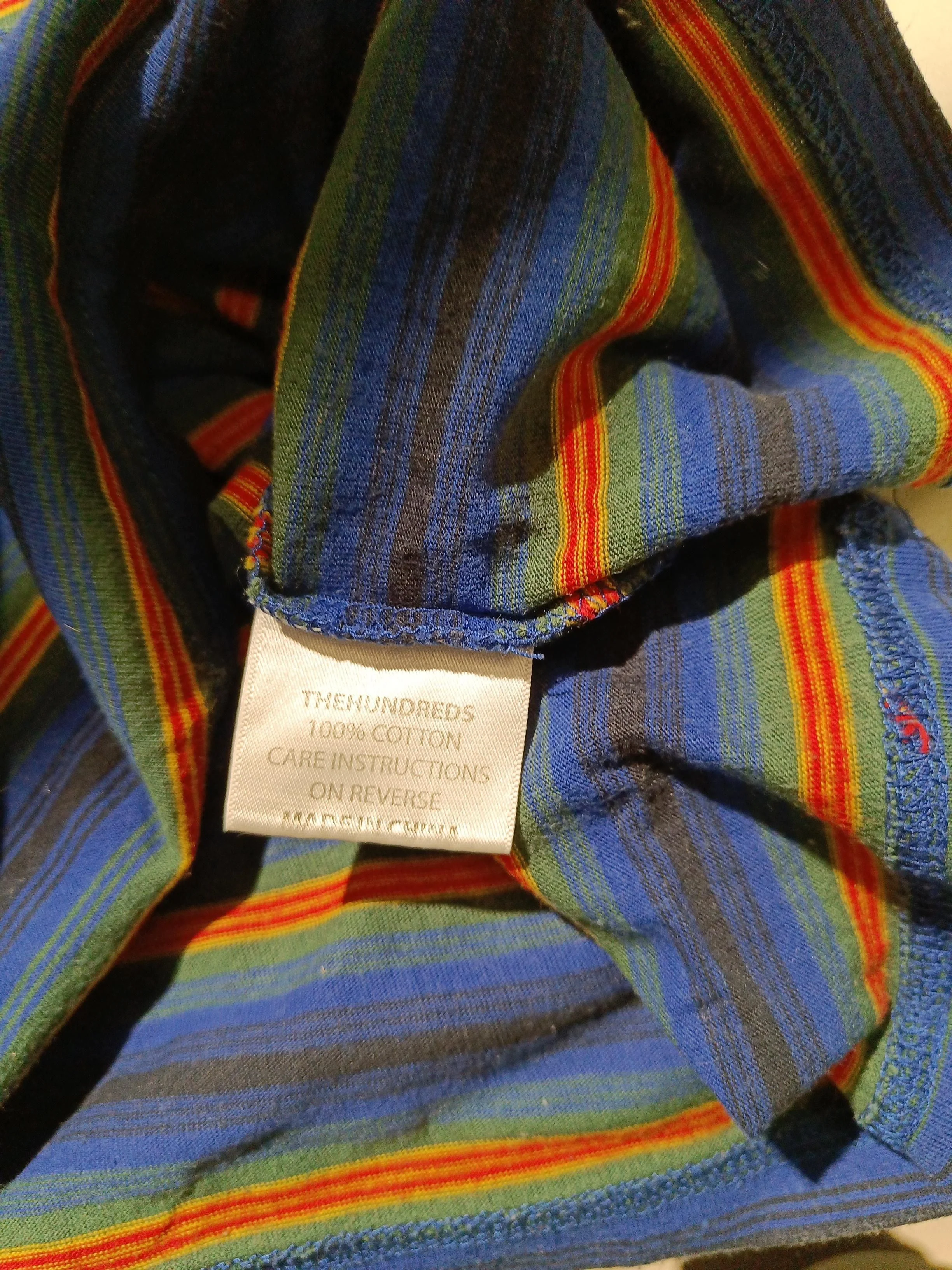 The Hundreds Men's T-Shirt L Multi Striped 100% Cotton Basic - Image 6