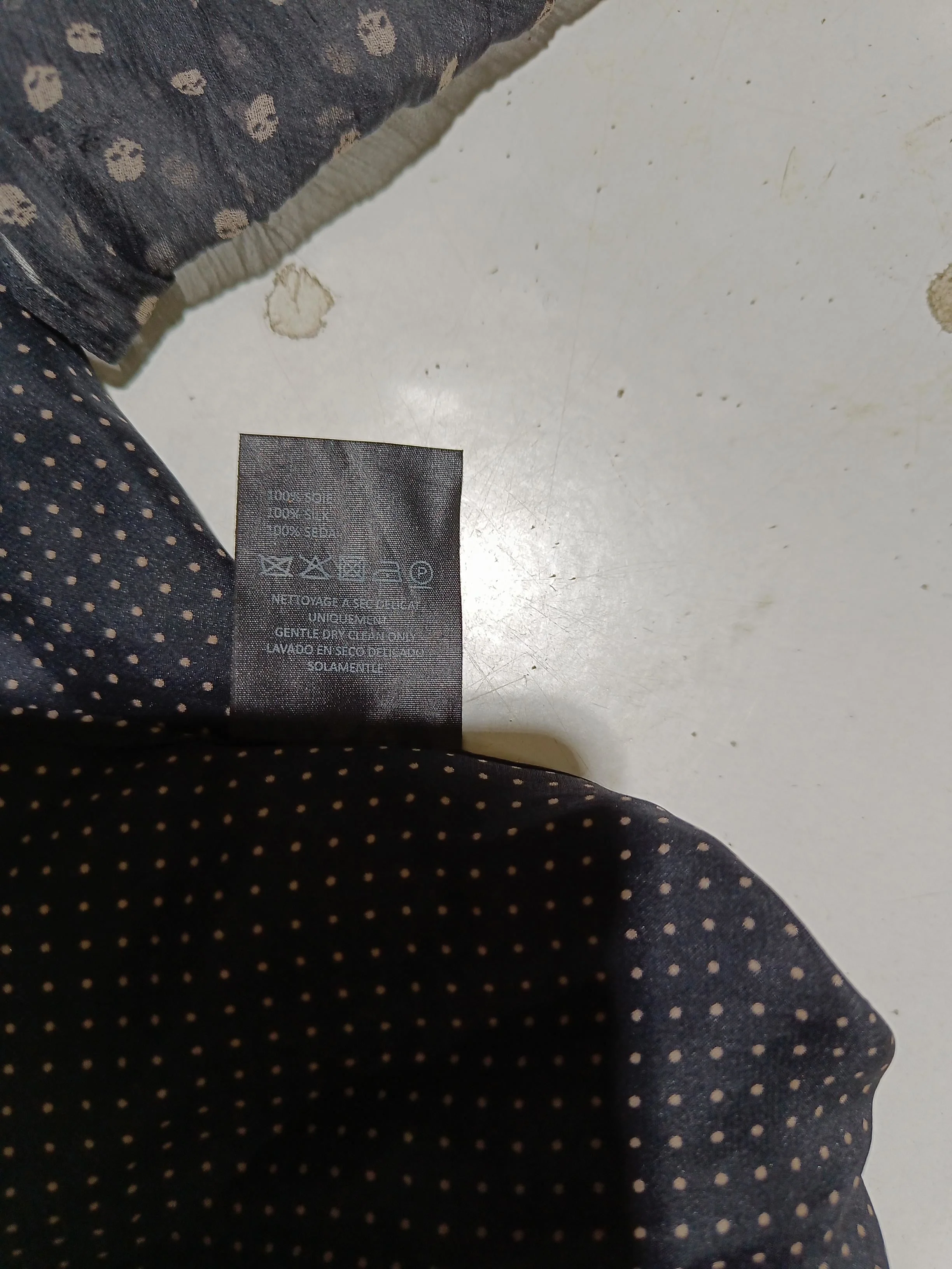 The Kooples Men's Scarf Black Polkadot 100% Silk Scarf - Image 6