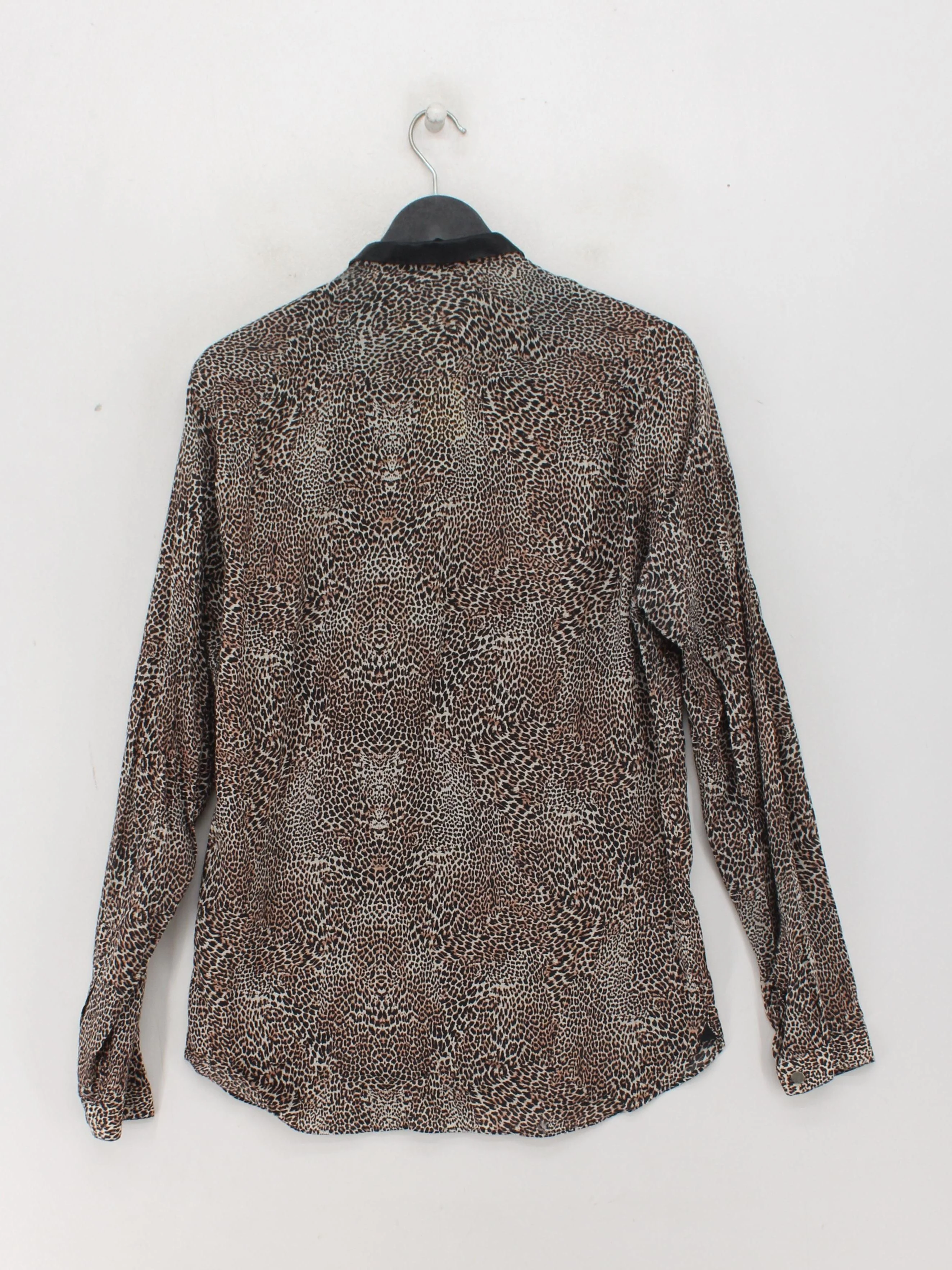 The Kooples Men's Shirt M Multi Animal Print Cotton with Leather Basic - Image 2