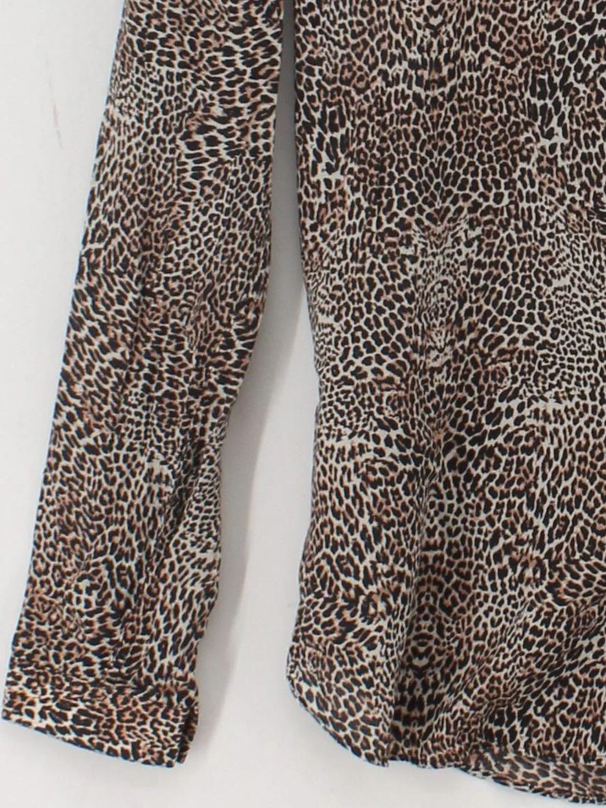 The Kooples Men's Shirt M Multi Animal Print Cotton with Leather Basic - Image 4