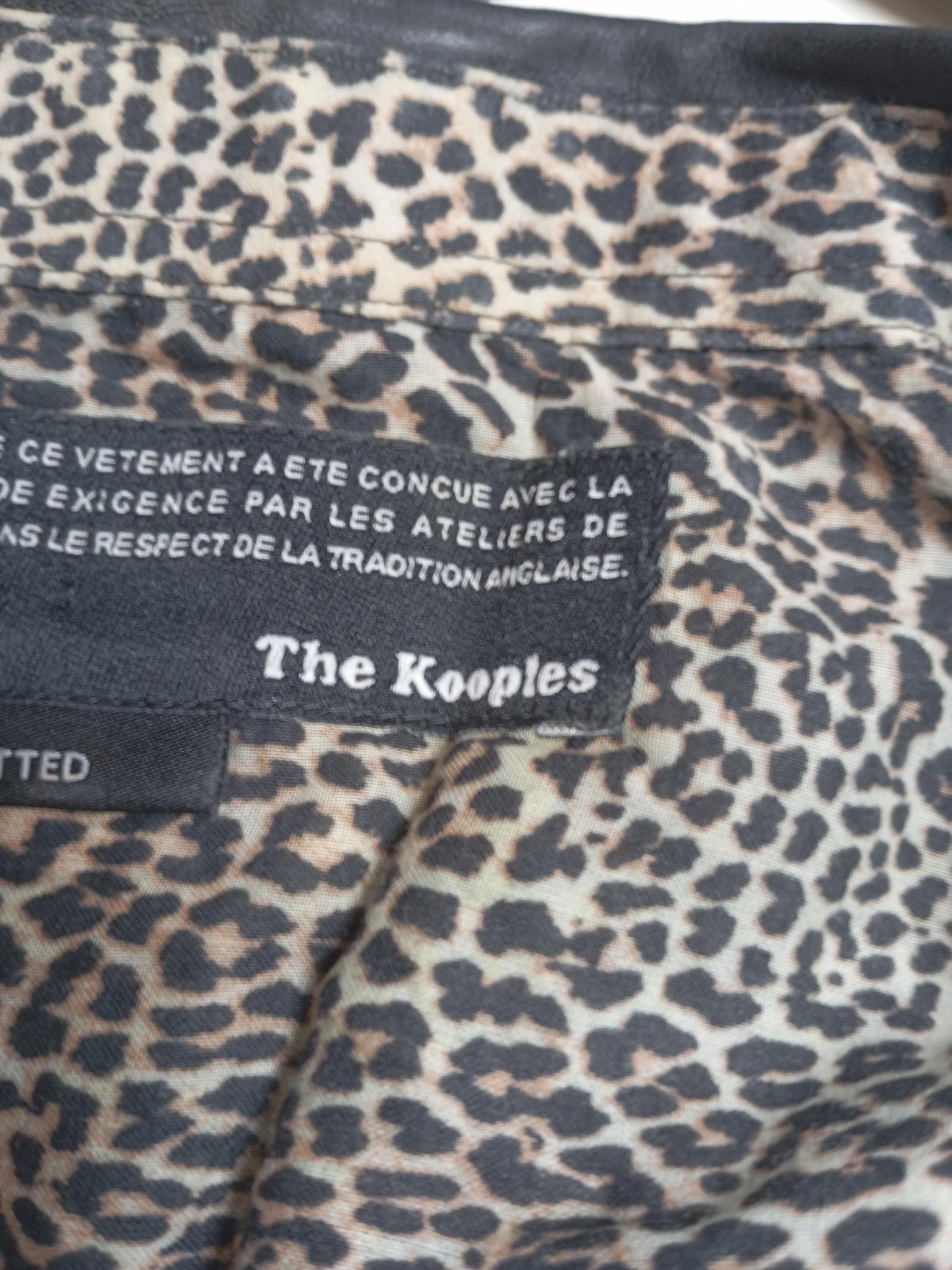 The Kooples Men's Shirt M Multi Animal Print Cotton with Leather Basic - Image 5
