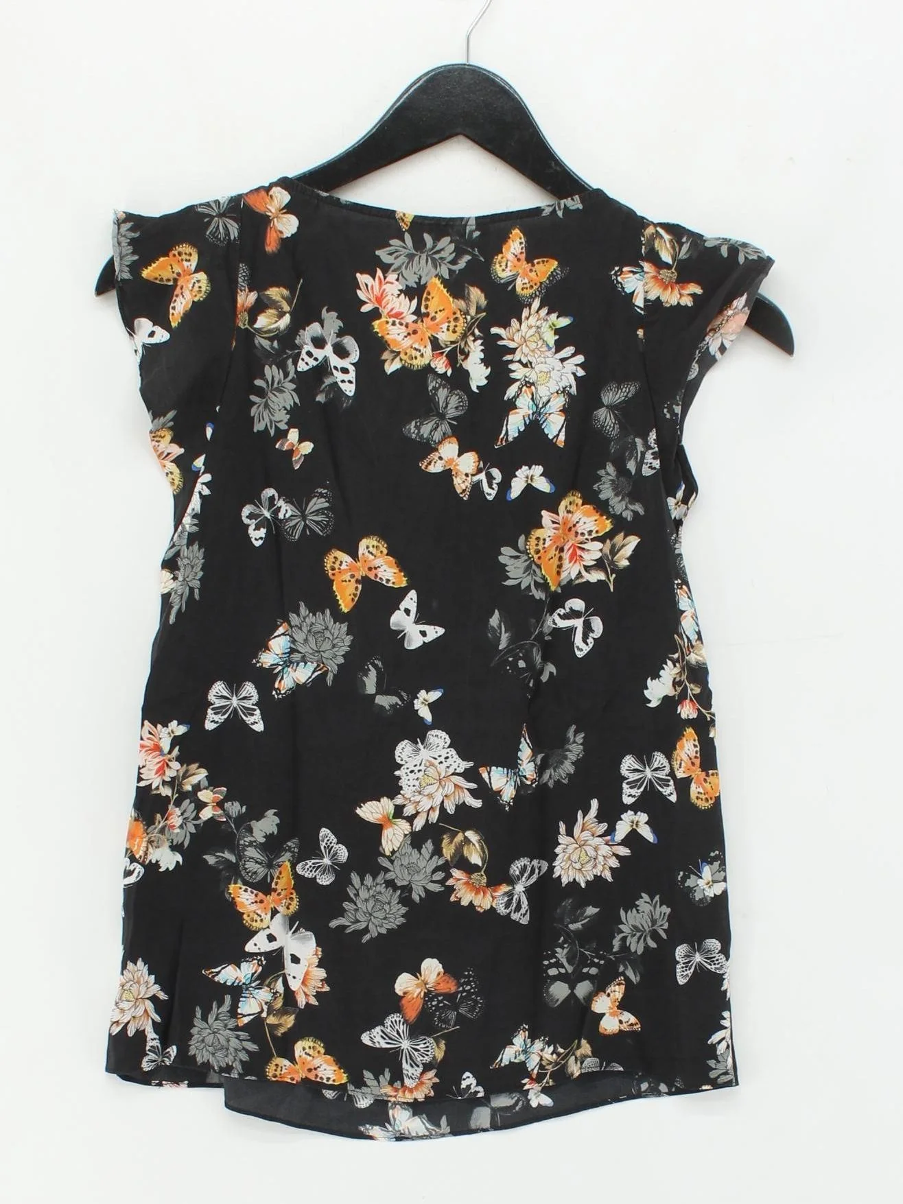 The Kooples Women's Blouse XXS Black 100% Silk Short Sleeve V-Neck Basic - Image 2