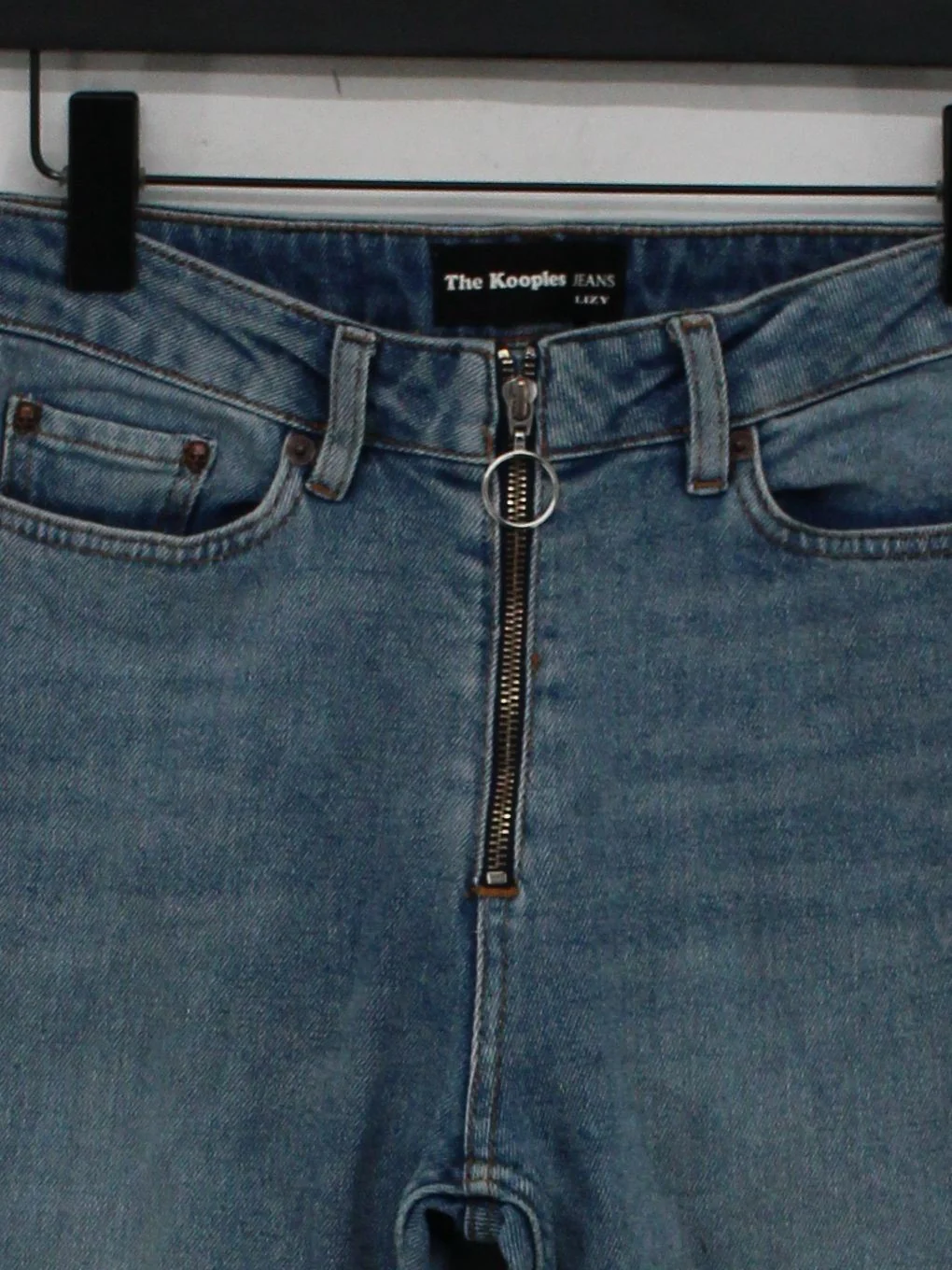 The Kooples Women's Jeans UK 8 Blue Cotton with Polyester, Elastane Mom - Image 3