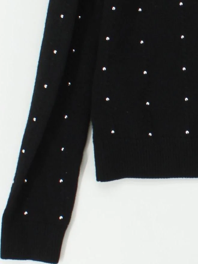 The Kooples Women's Jumper M Black 100% Wool Crew Neck Pullover - Image 4