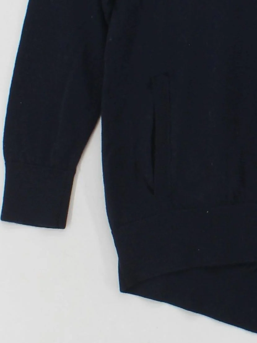 The Kooples Women's Jumper S Blue Wool with Leather Round Neck Pullover - Image 4
