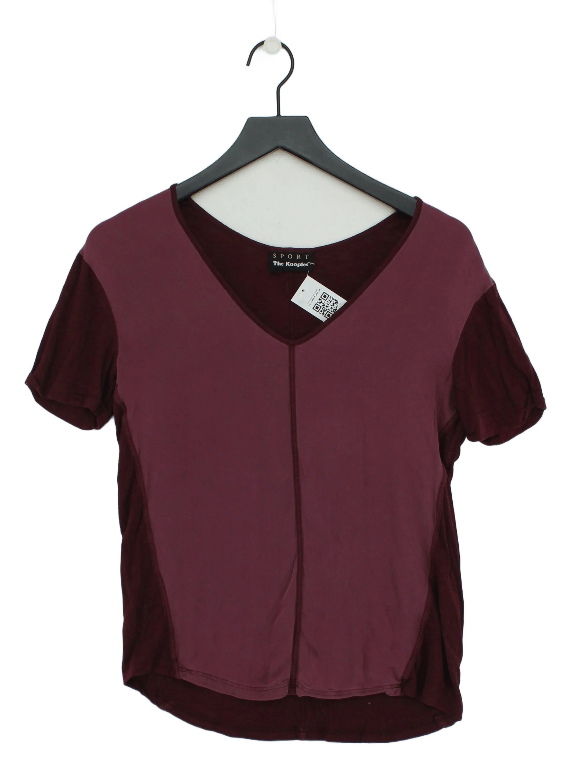 The Kooples Women's T-Shirt S Red Silk with Cotton, Lyocell Modal Basic