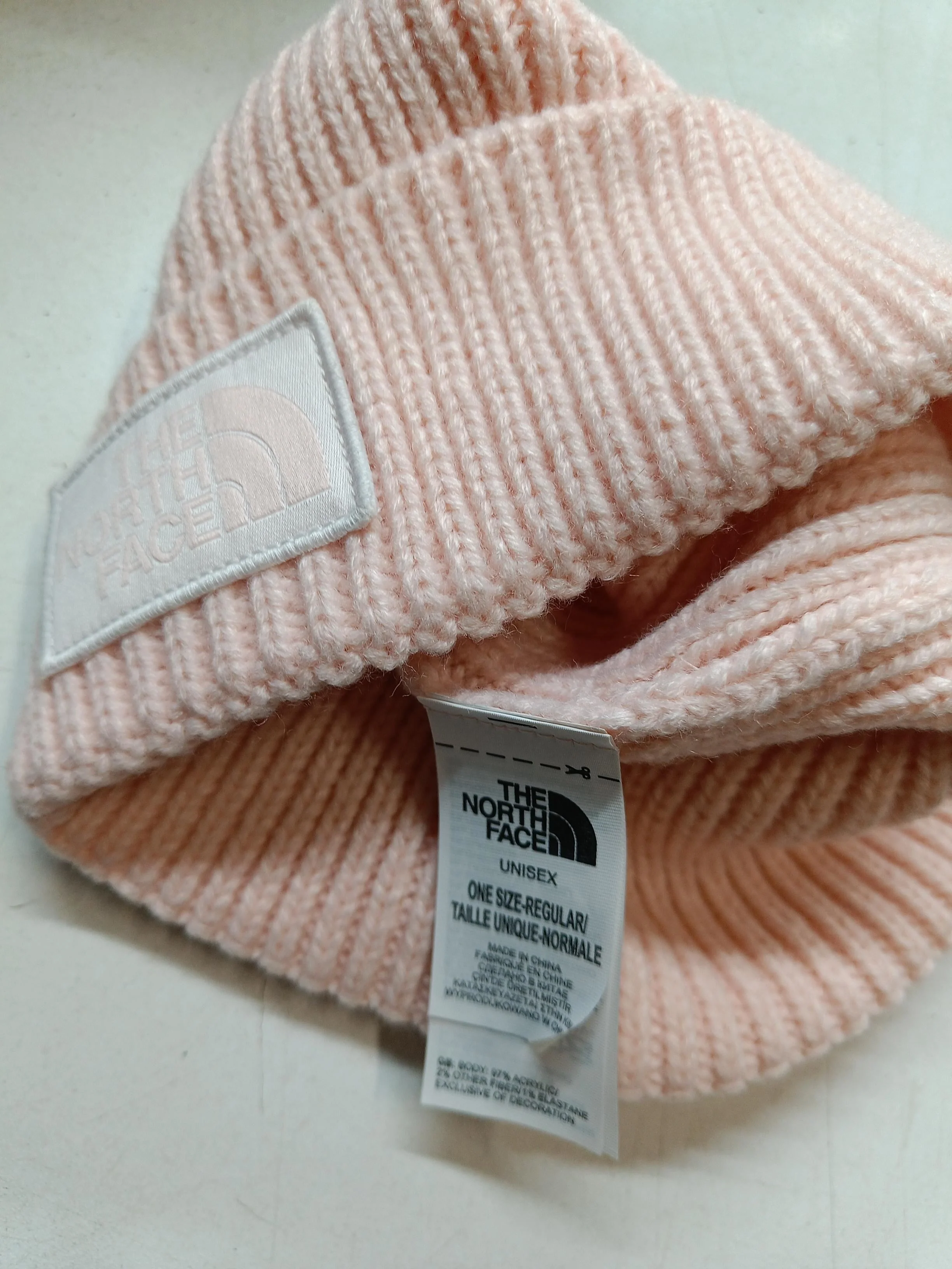 The North Face Men's Hat Pink Acrylic with Elastane Beanie - Image 5