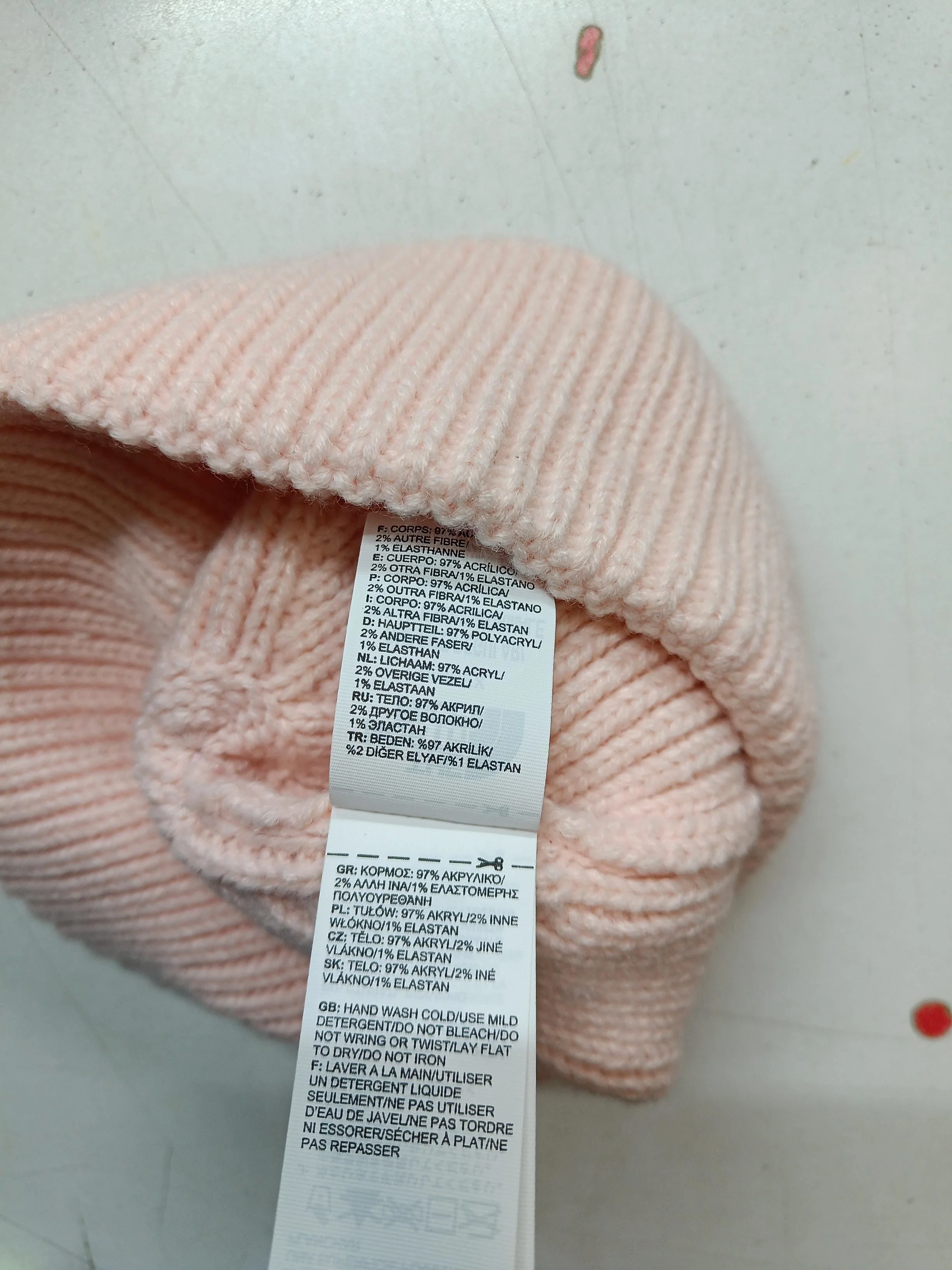 The North Face Men's Hat Pink Acrylic with Elastane Beanie - Image 6