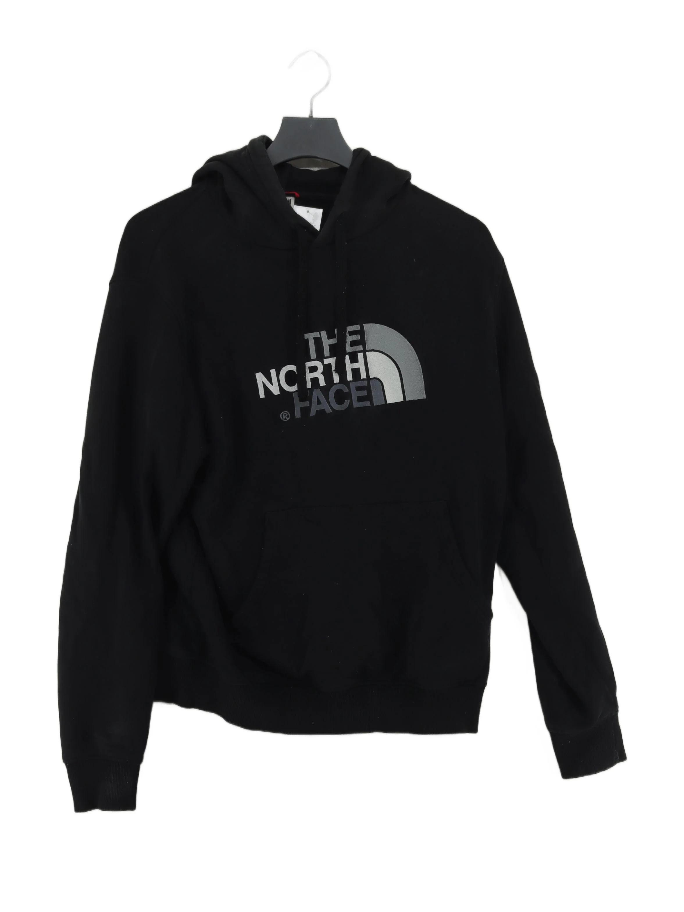 The North Face Men's Hoodie M Black Graphic 100% Cotton Pullover