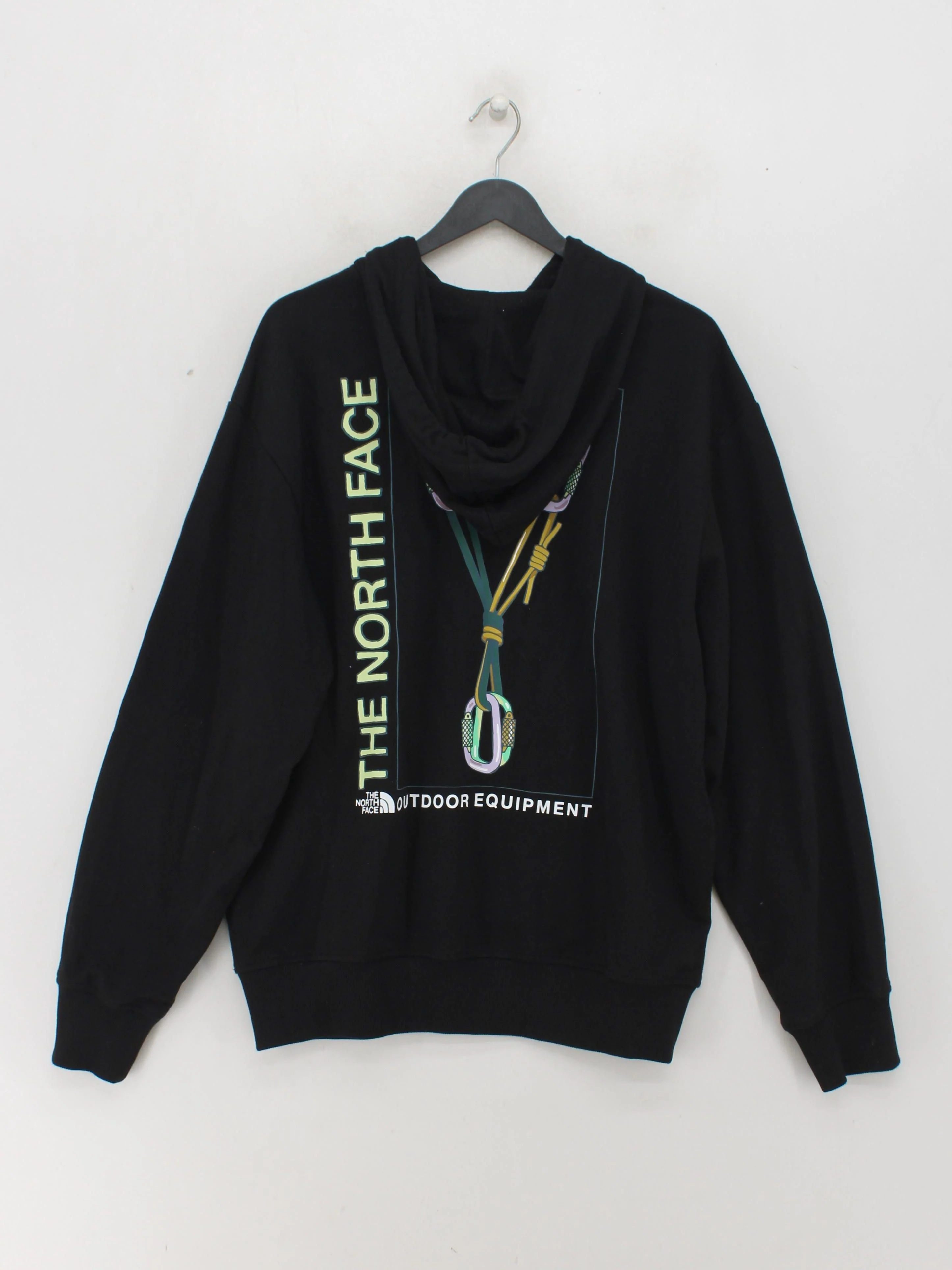 The North Face Men's Hoodie M Black Graphic 100% Cotton Pullover - Image 2