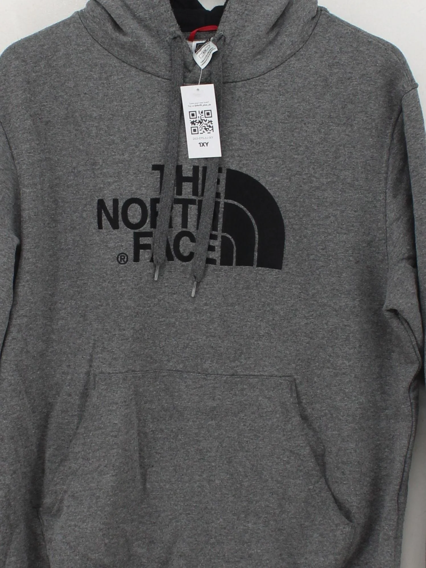 The North Face Men's Hoodie M Grey Cotton with Polyester Pullover - Image 3