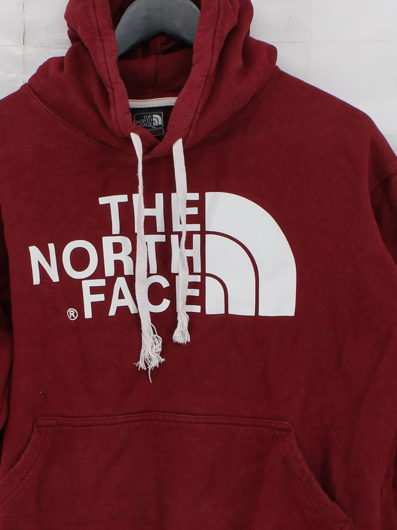 The North Face Men's Hoodie S Red 100% Cotton Pullover - Image 3