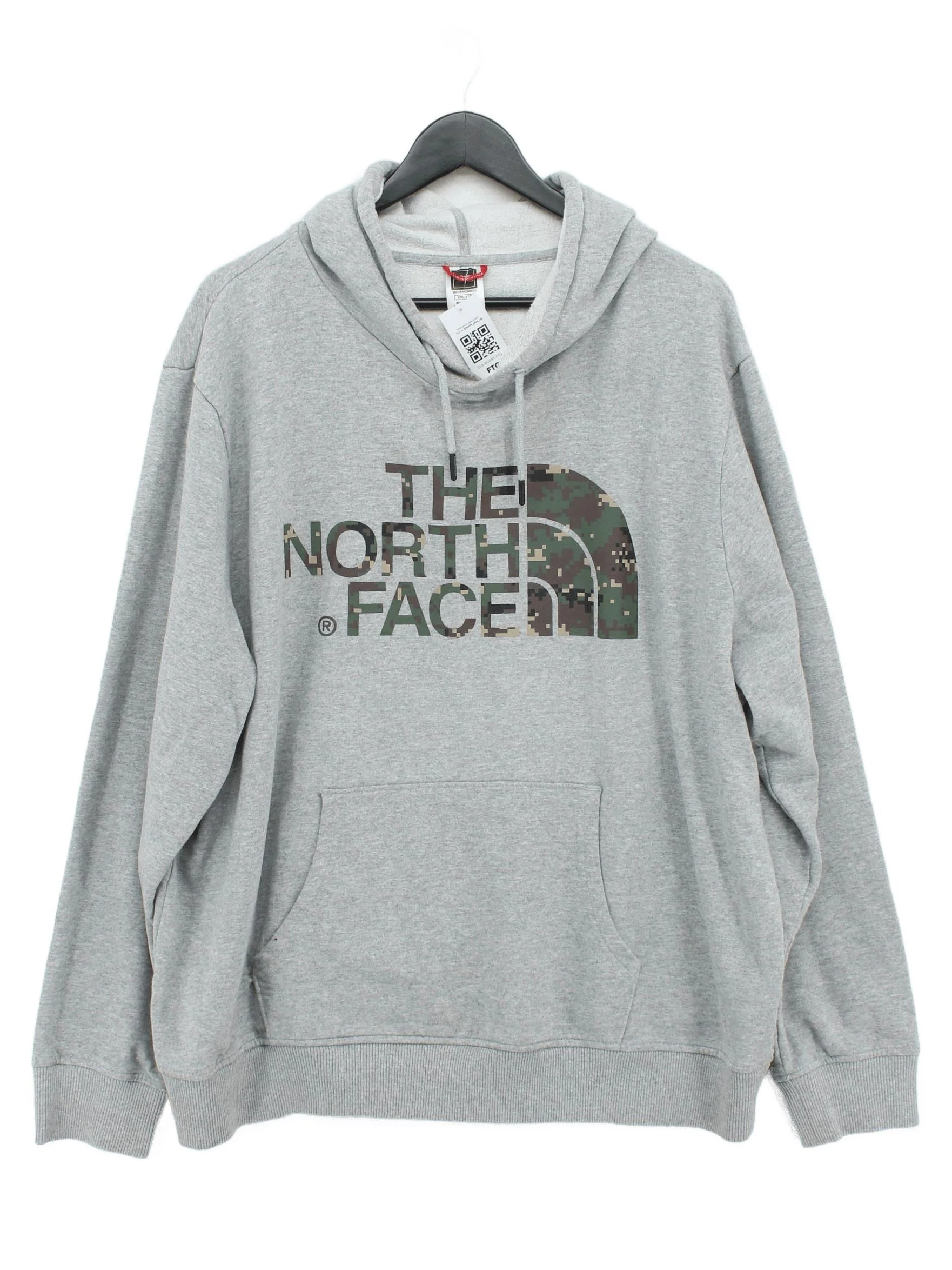 The North Face Men's Hoodie XXL Grey Graphic 100% Cotton Pullover
