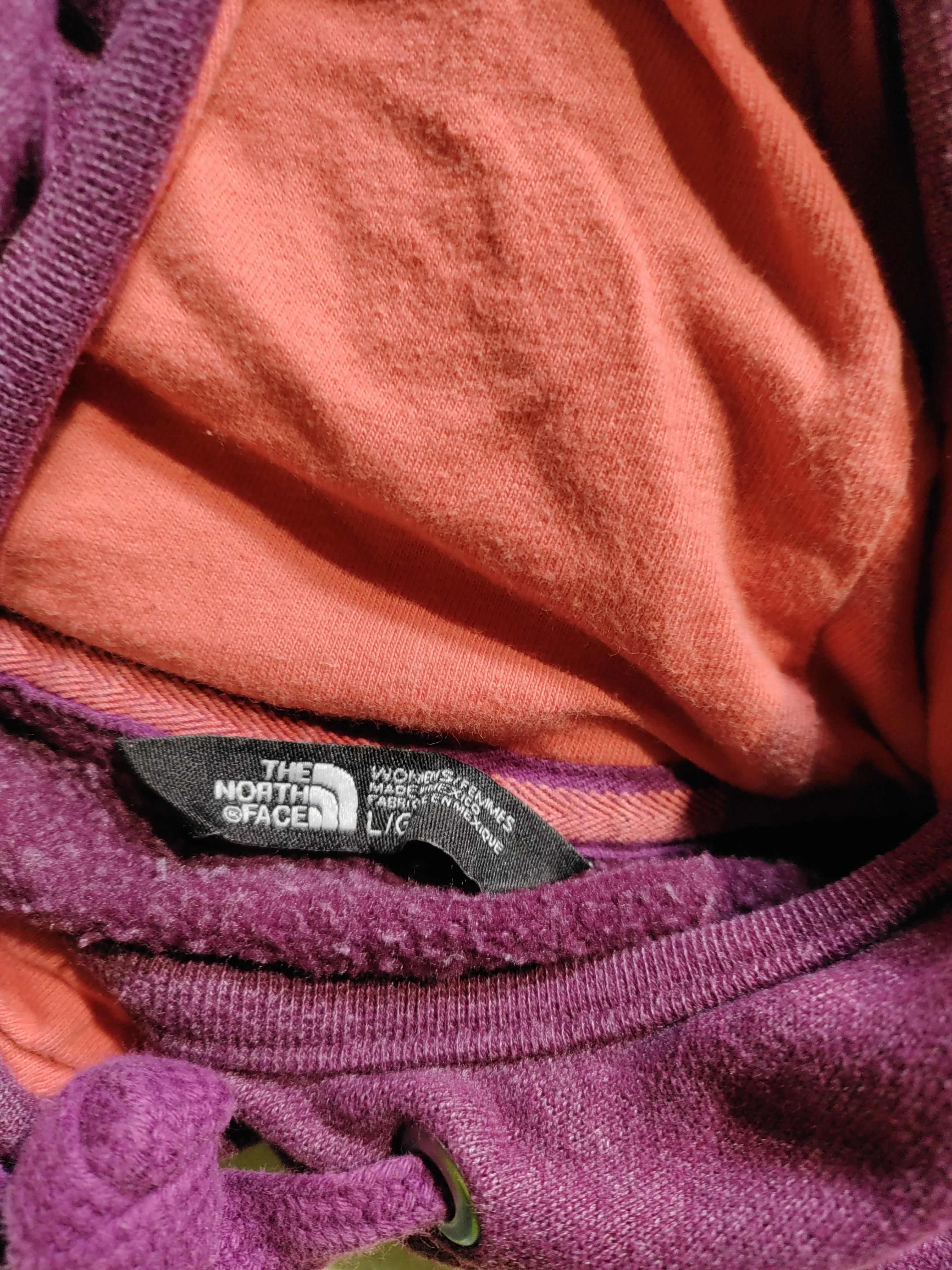 The North Face Women's Hoodie L Purple Graphic Cotton with Polyester Pullover - Image 6