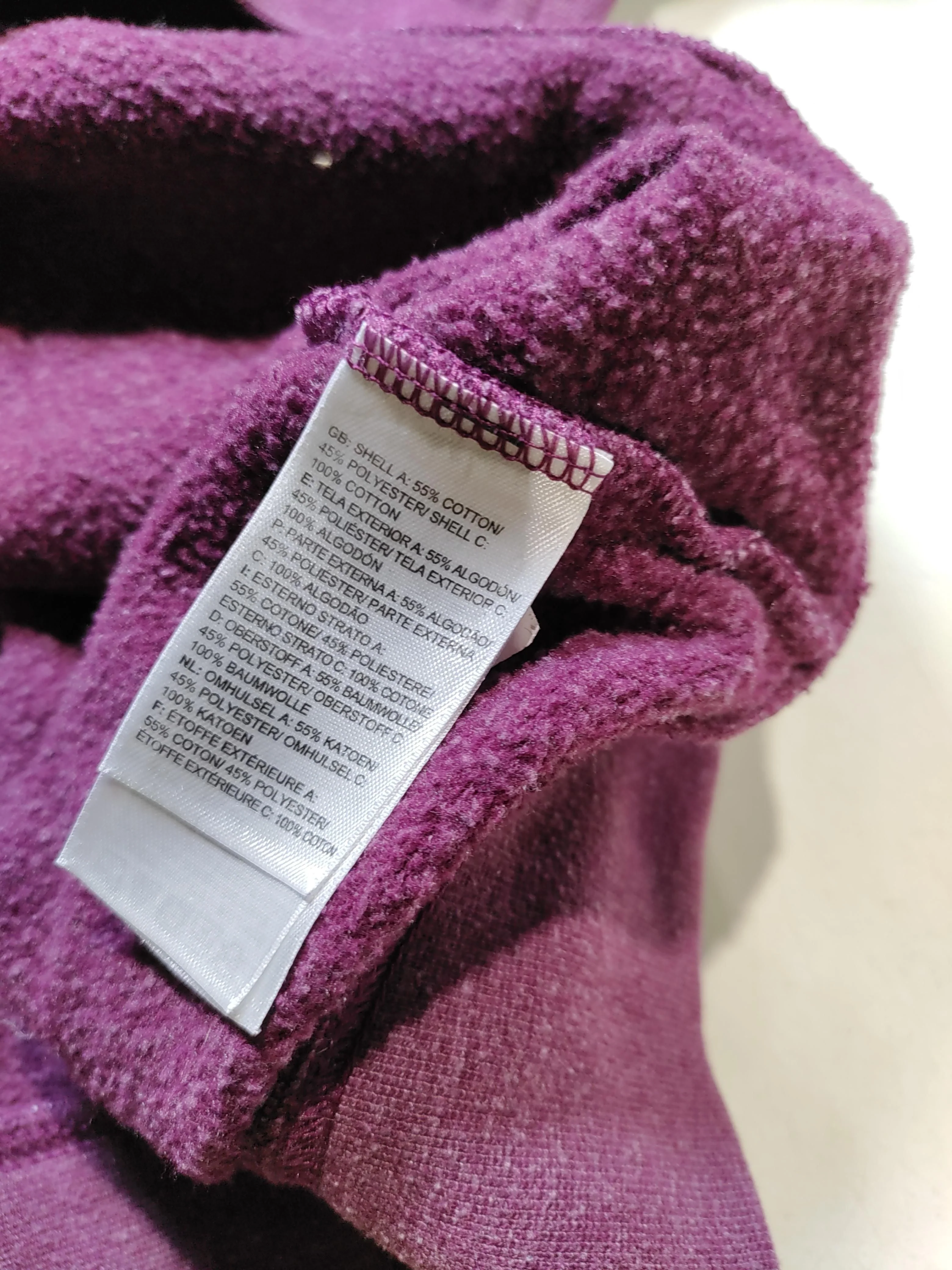 The North Face Women's Hoodie L Purple Graphic Cotton with Polyester Pullover - Image 7