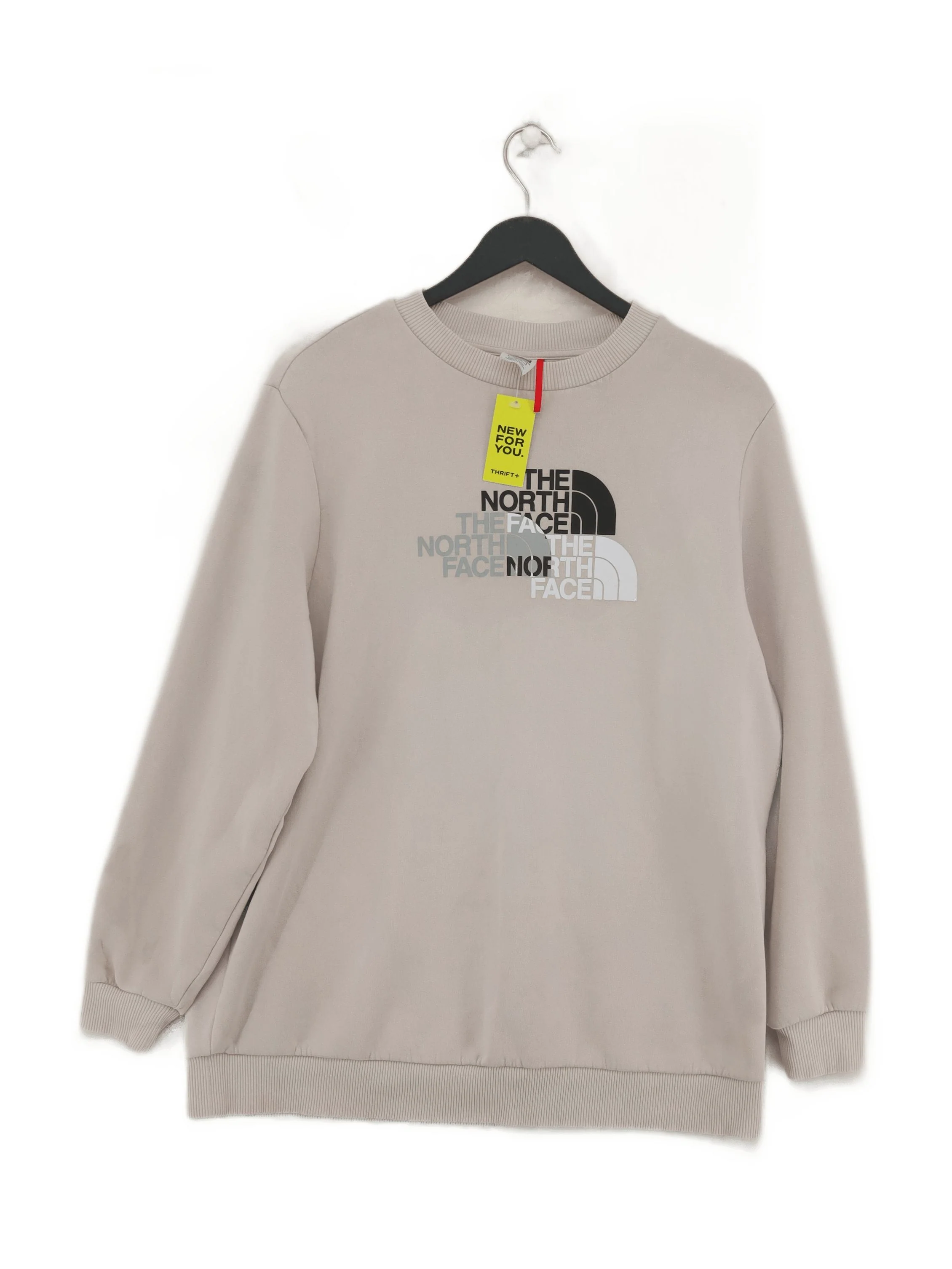 The North Face Women's Hoodie XL Cream Graphic Cotton with Polyester Pullover