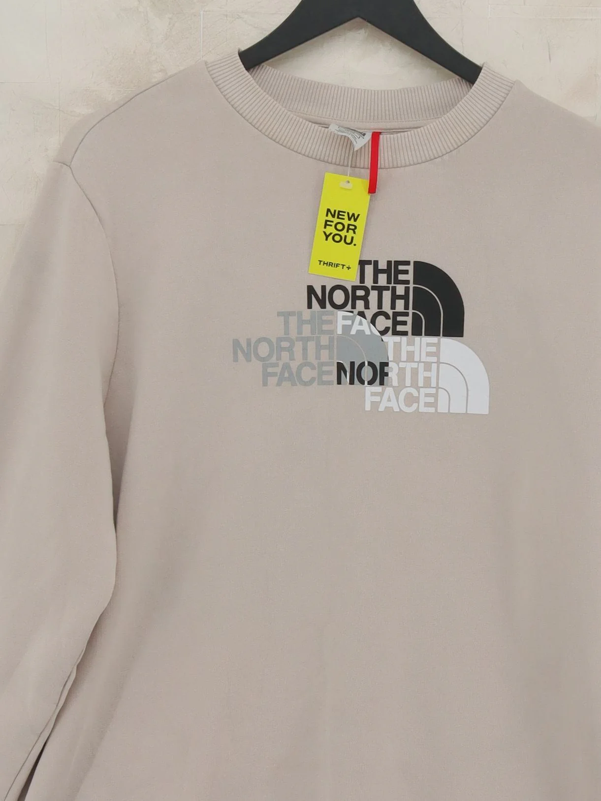 The North Face Women's Hoodie XL Cream Graphic Cotton with Polyester Pullover - Image 3