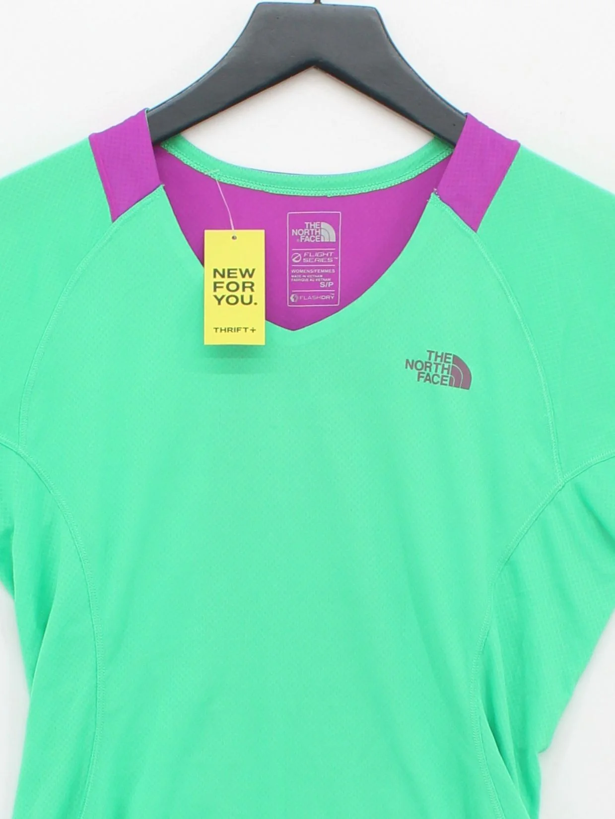 The North Face Women's T-Shirt S Green Geometric 100% Polyester Basic - Image 3