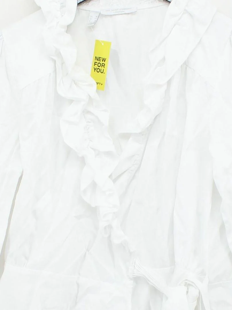 The Shirt Company Women's Blouse M White Cotton with Elastane Basic - Image 3