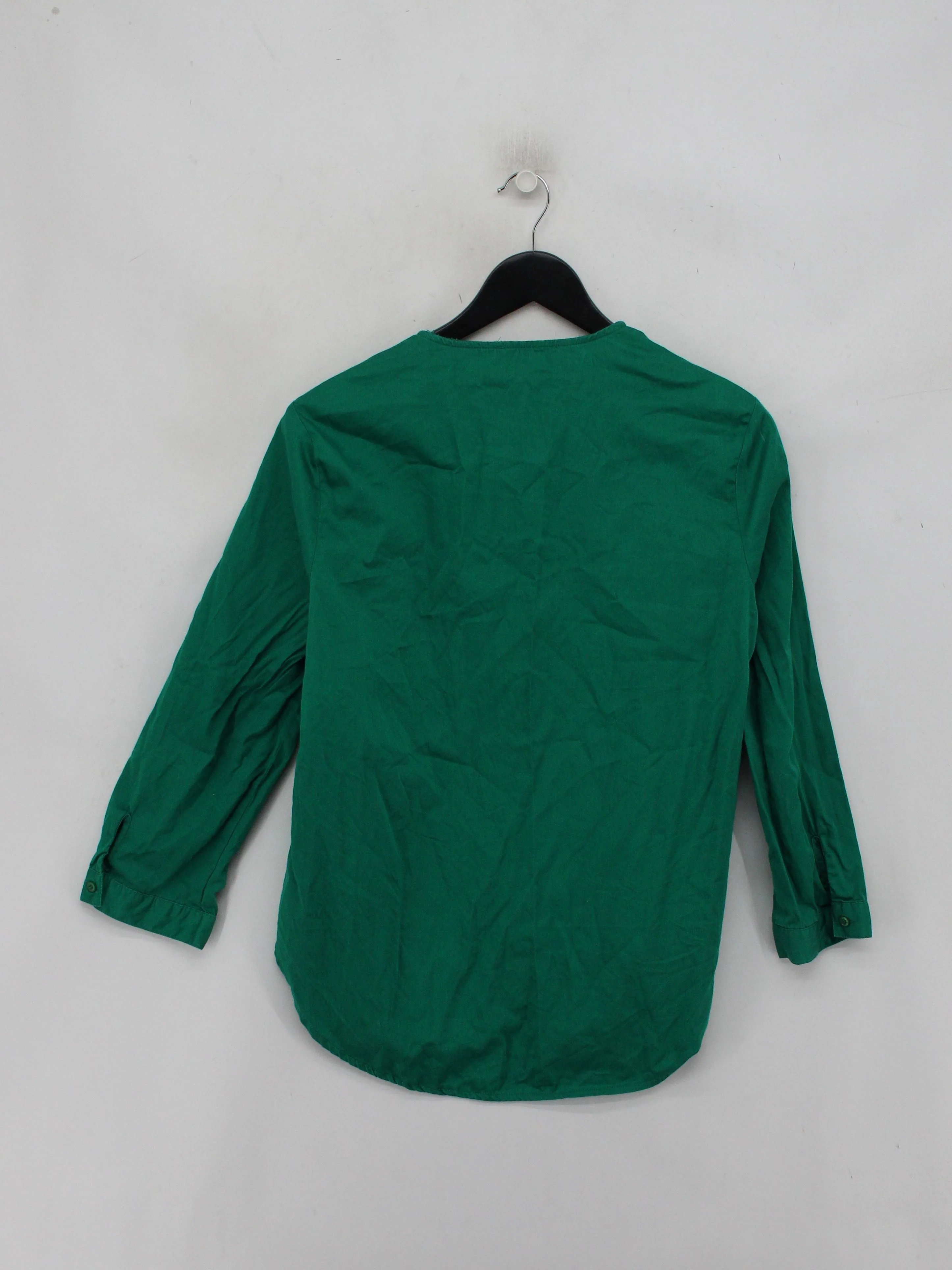 The Shirt Company Women's Top S Green 100% Cotton 3/4 Sleeve V-Neck Basic - Image 2