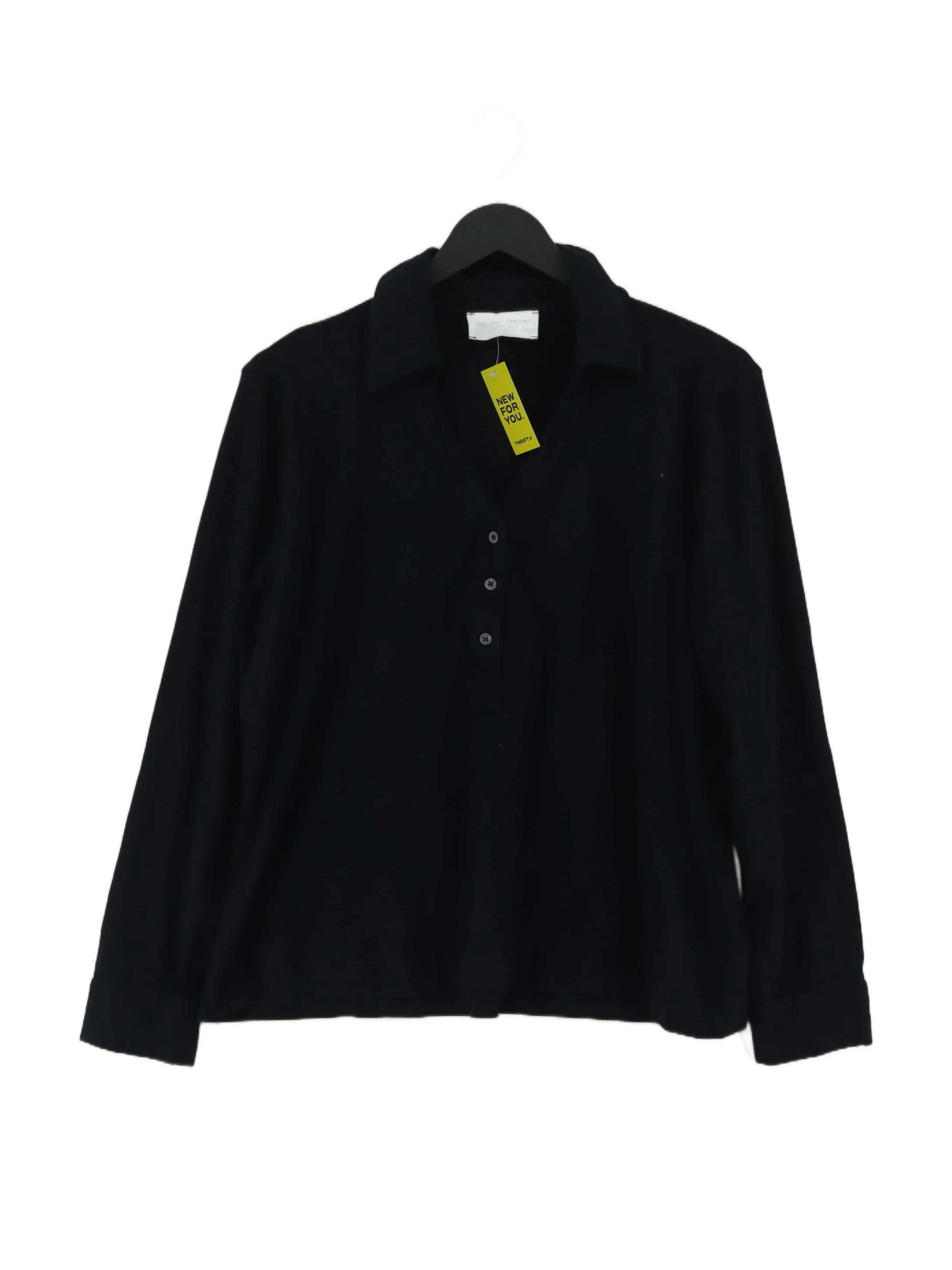 The Shirt Company Women's Top UK 16 Black Cotton with Elastane Basic