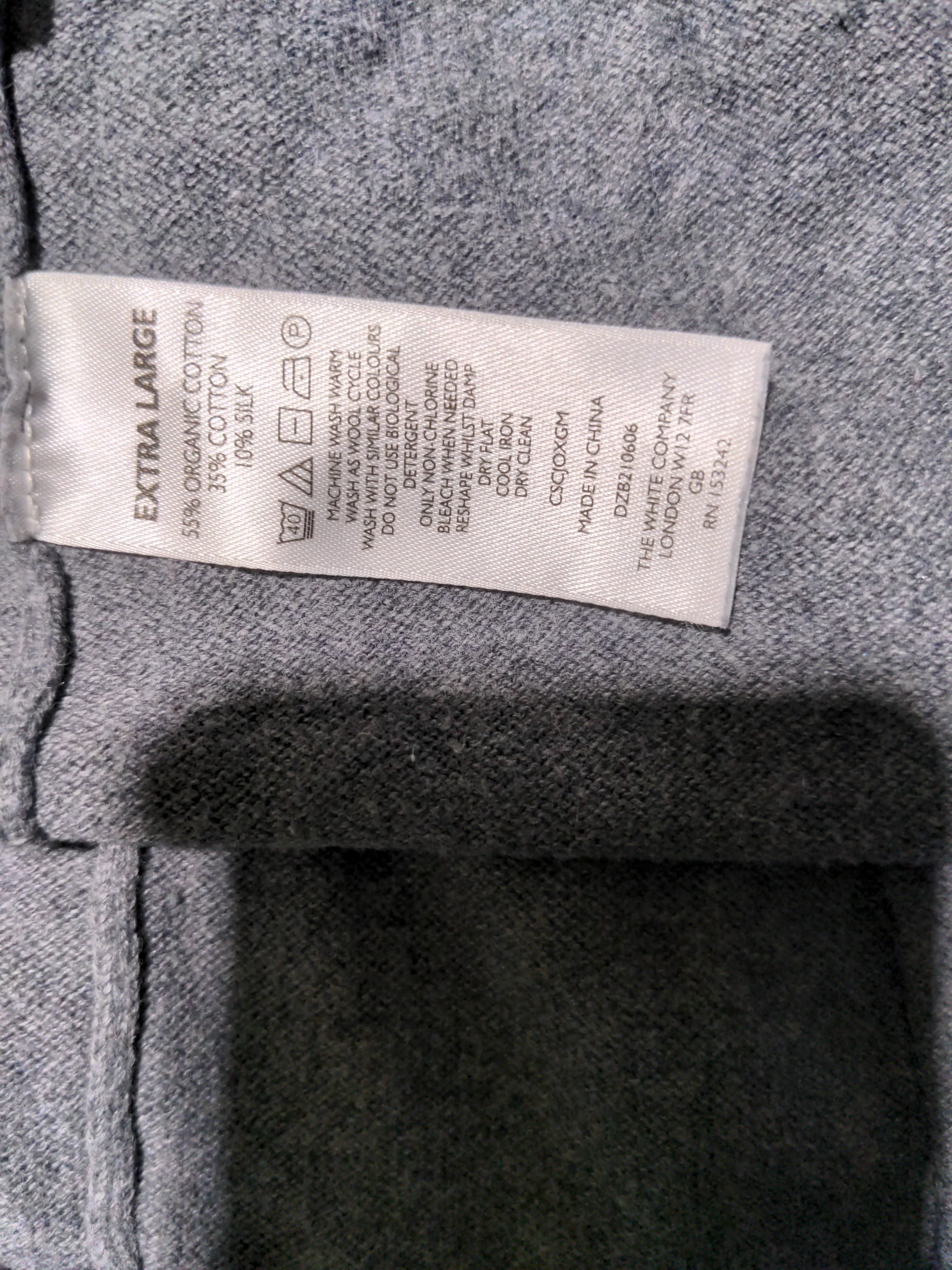 The White Company Men's Sports Bottoms XL Grey Cotton with Silk Sweatpants - Image 6