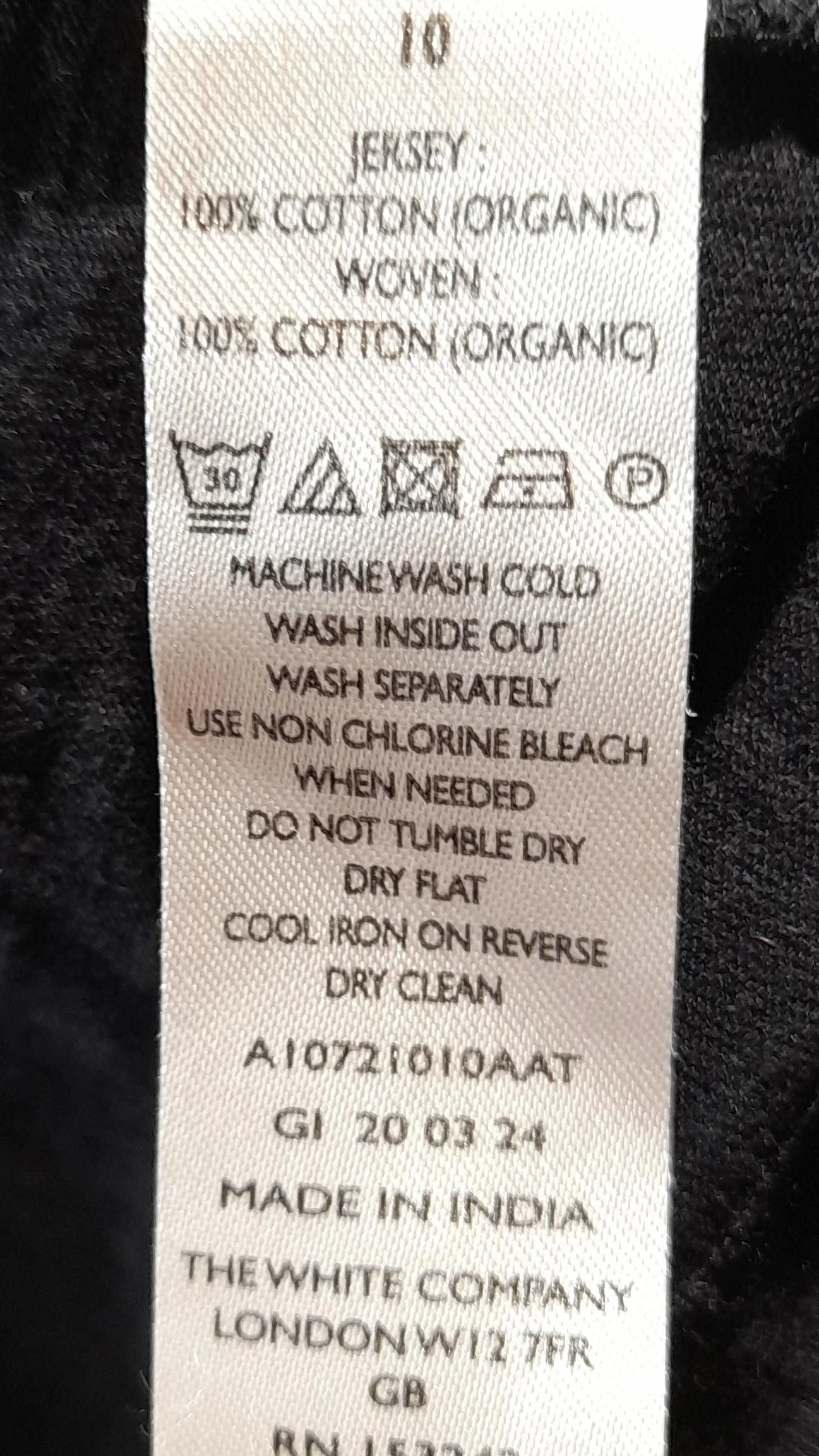 The White Company T-Shirt Midi Dress UK10 in Black - Image 6