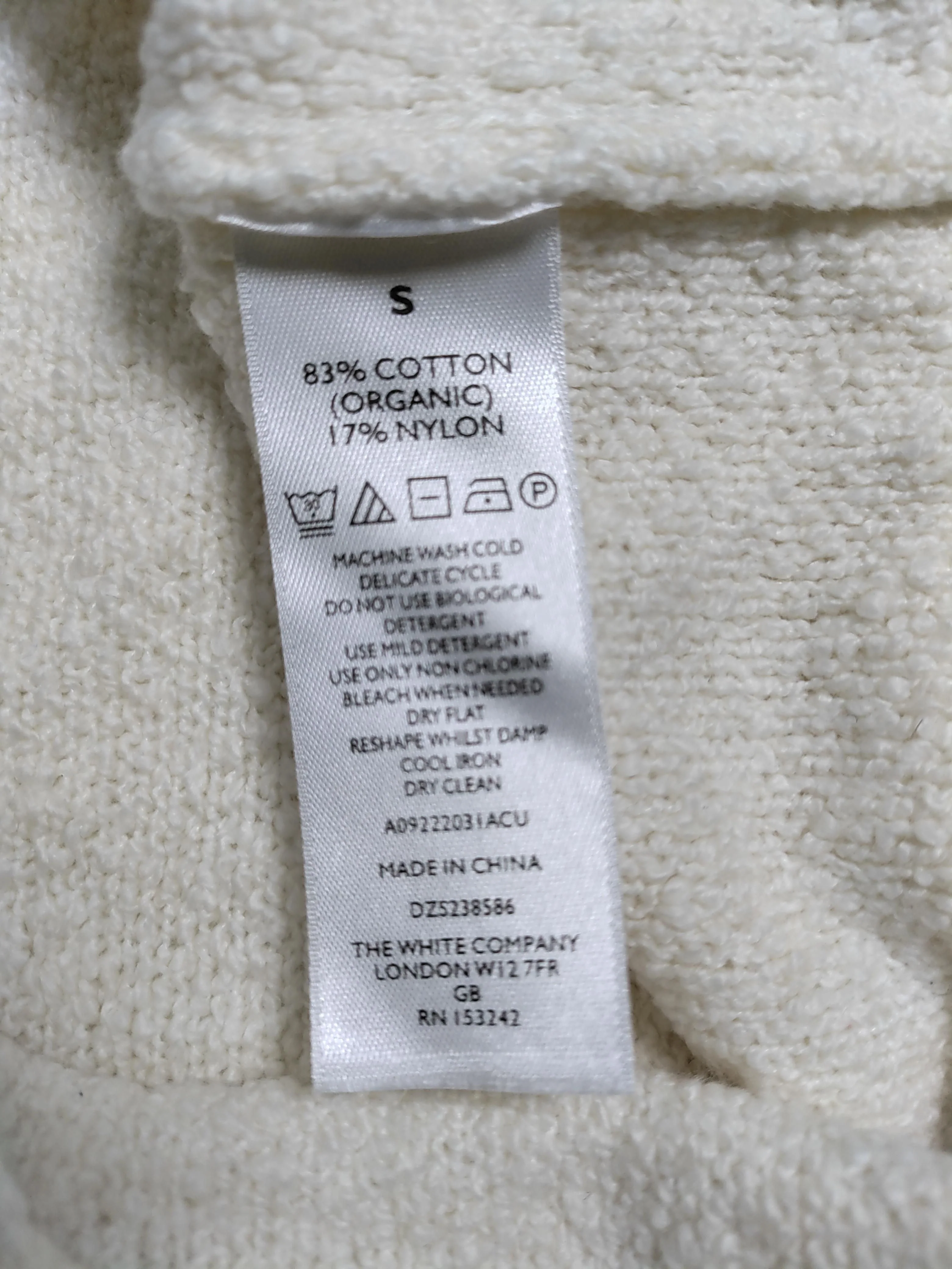 The White Company White Label Women's Jumper S Cream Cotton with Nylon Pullover - Image 6