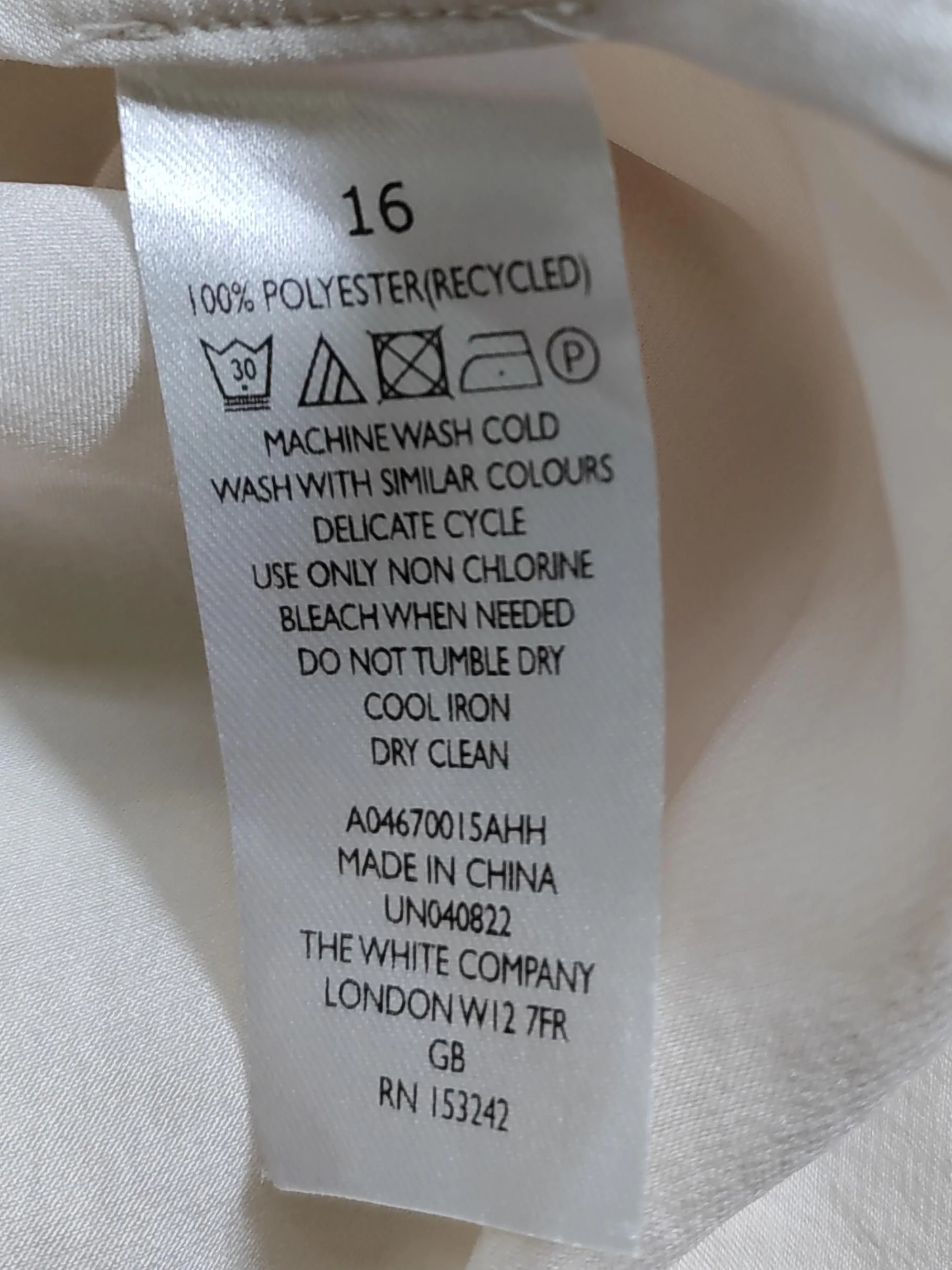 The White Company Women's Blouse L Cream 100% Polyester Basic - Image 6